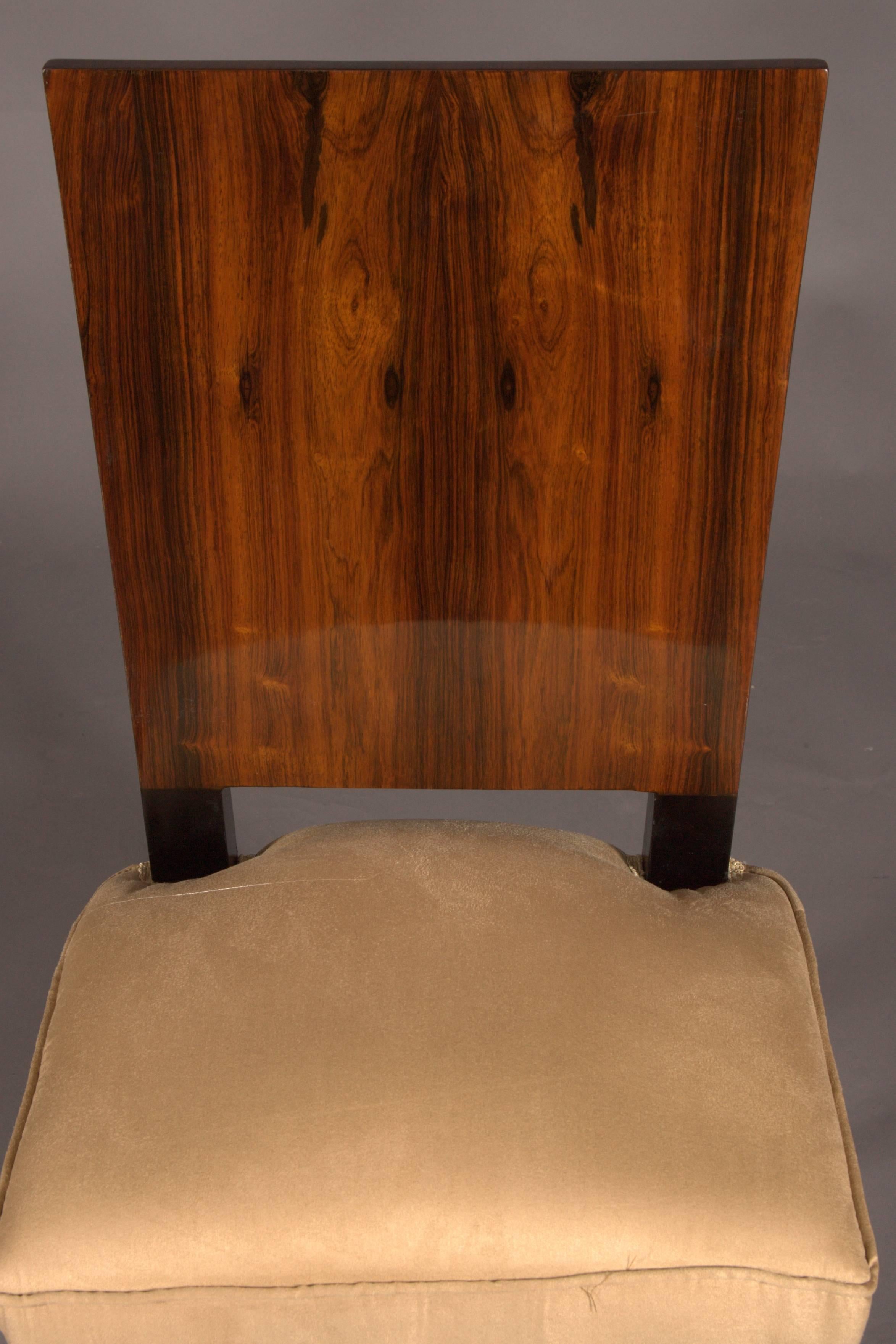 two Elegant Chair in antique Art Deco Style classic Mahogany Veneer 1