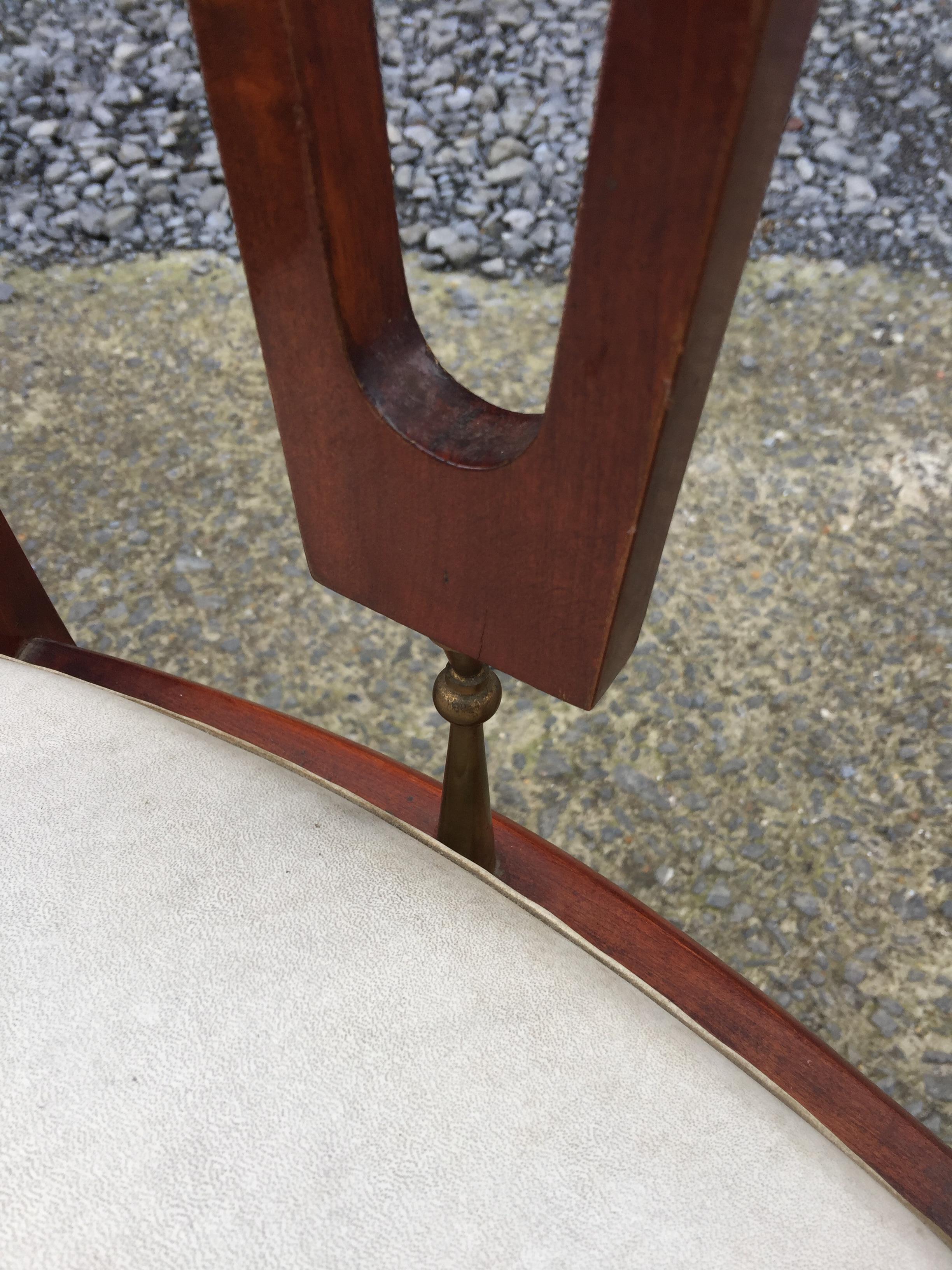 Elegant Chair in Stained Beech and Brass, France or Italy, circa 1940 In Good Condition For Sale In Saint-Ouen, FR