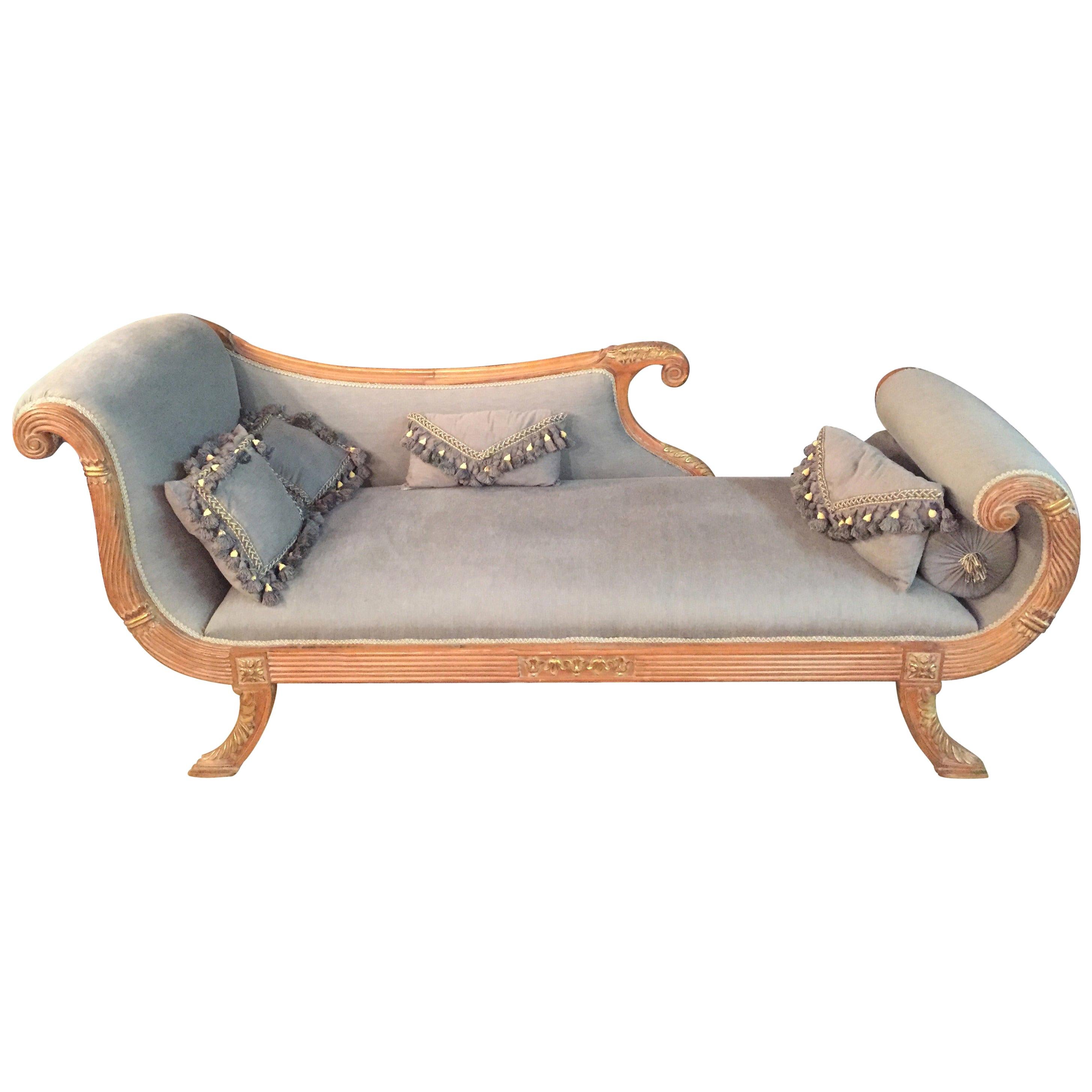 Elegant classic Chaise Longue in antique Empire Style beech hand crafted  For Sale at 1stDibs | chaise longue for sale, elegant chaise longue, chaise  longue sale