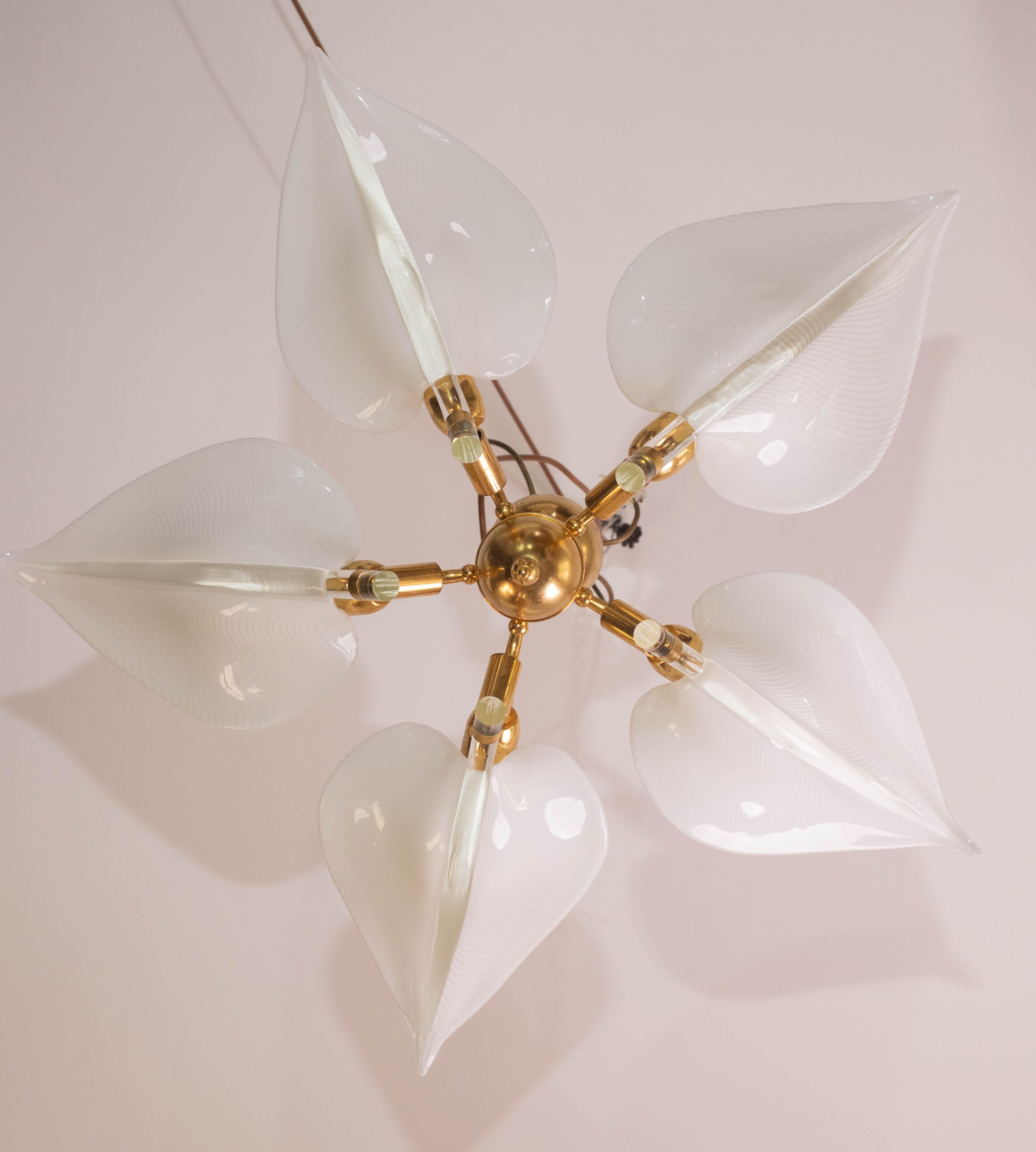 Eleganza del lampadario Franco Luce per Seguso, vetro di Murano, anni '70 in vendita 5