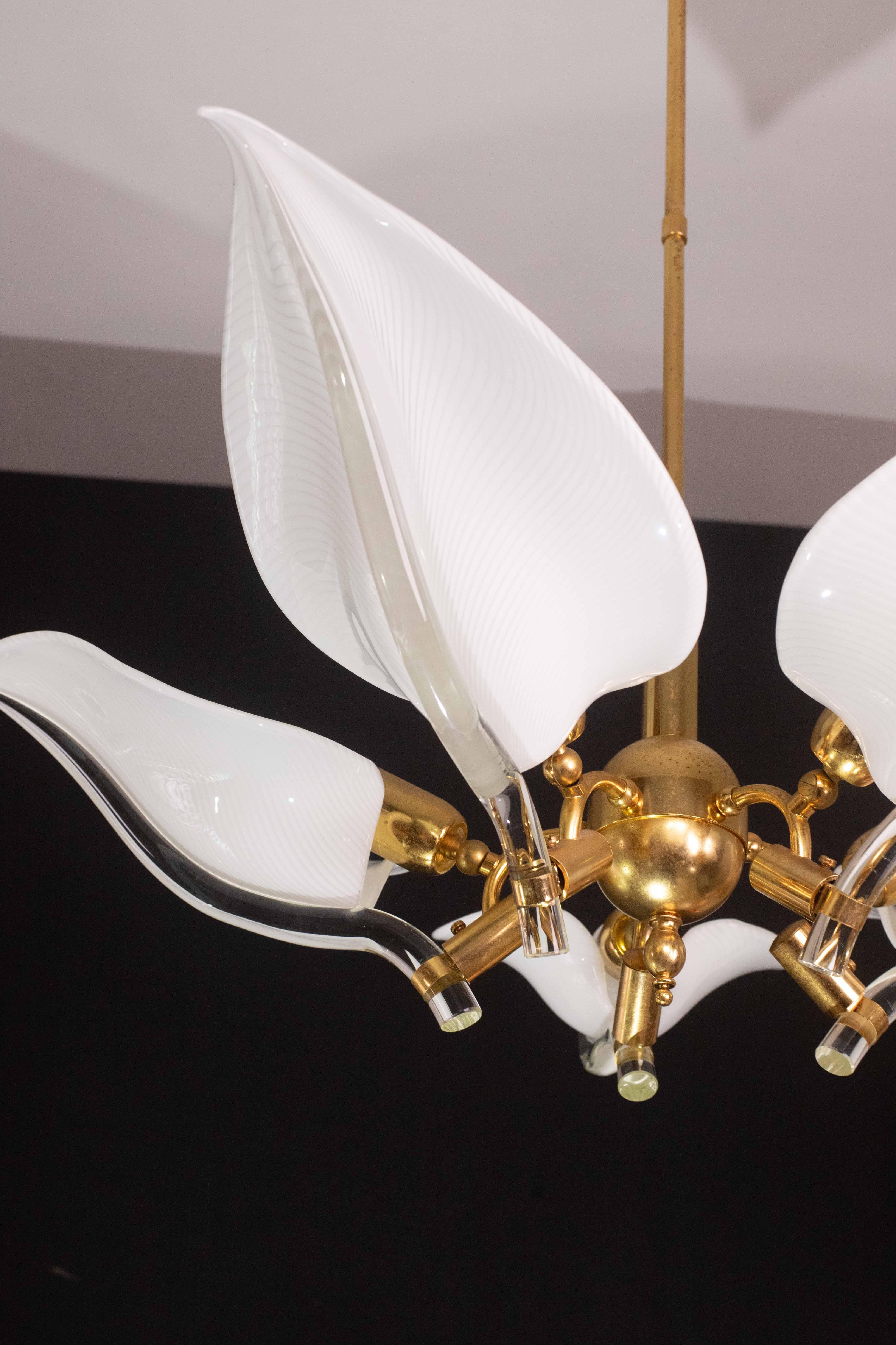 Eleganza del lampadario Franco Luce per Seguso, vetro di Murano, anni '70 in vendita 6