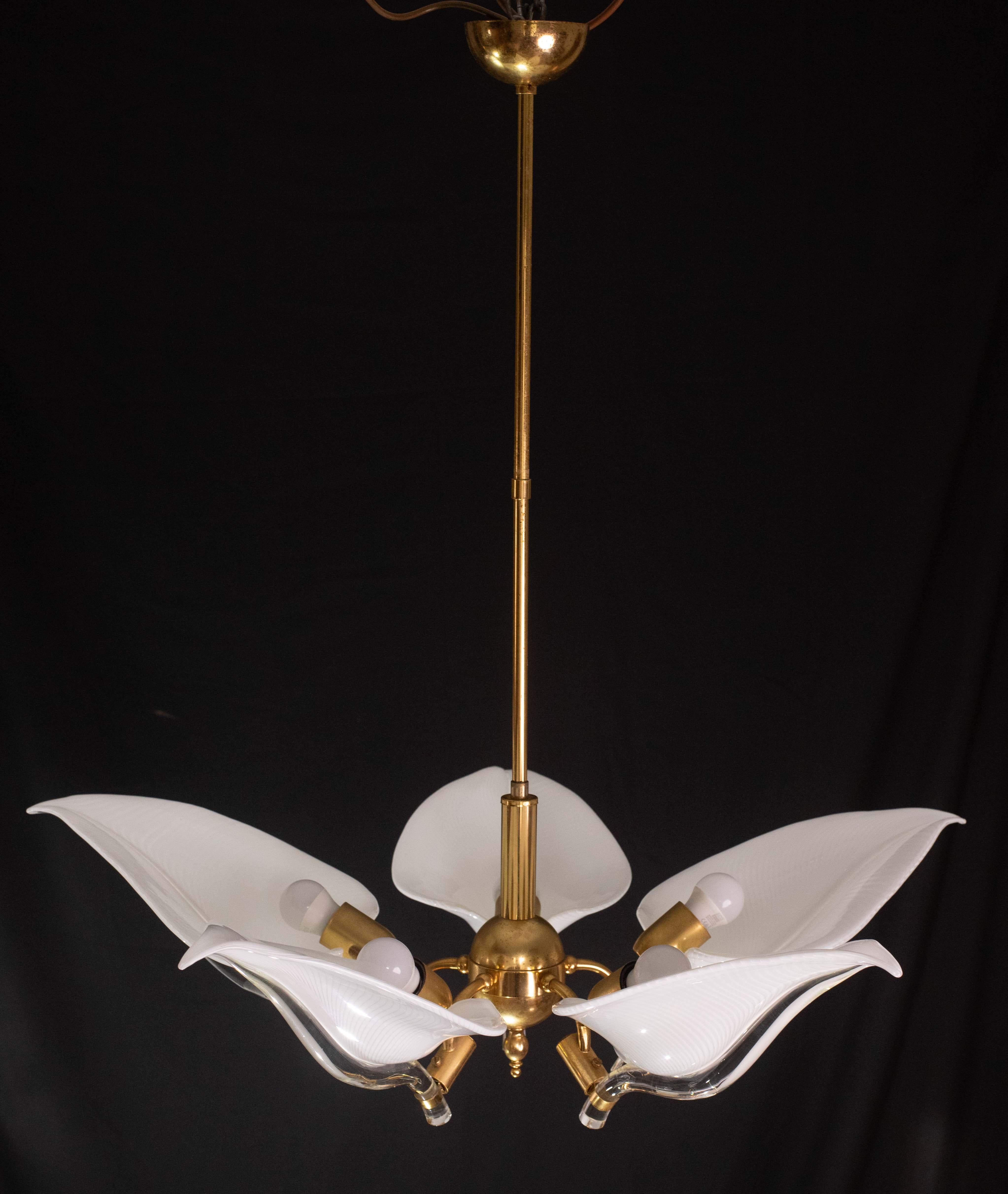 Eleganza del lampadario Franco Luce per Seguso, vetro di Murano, anni '70 in vendita 8