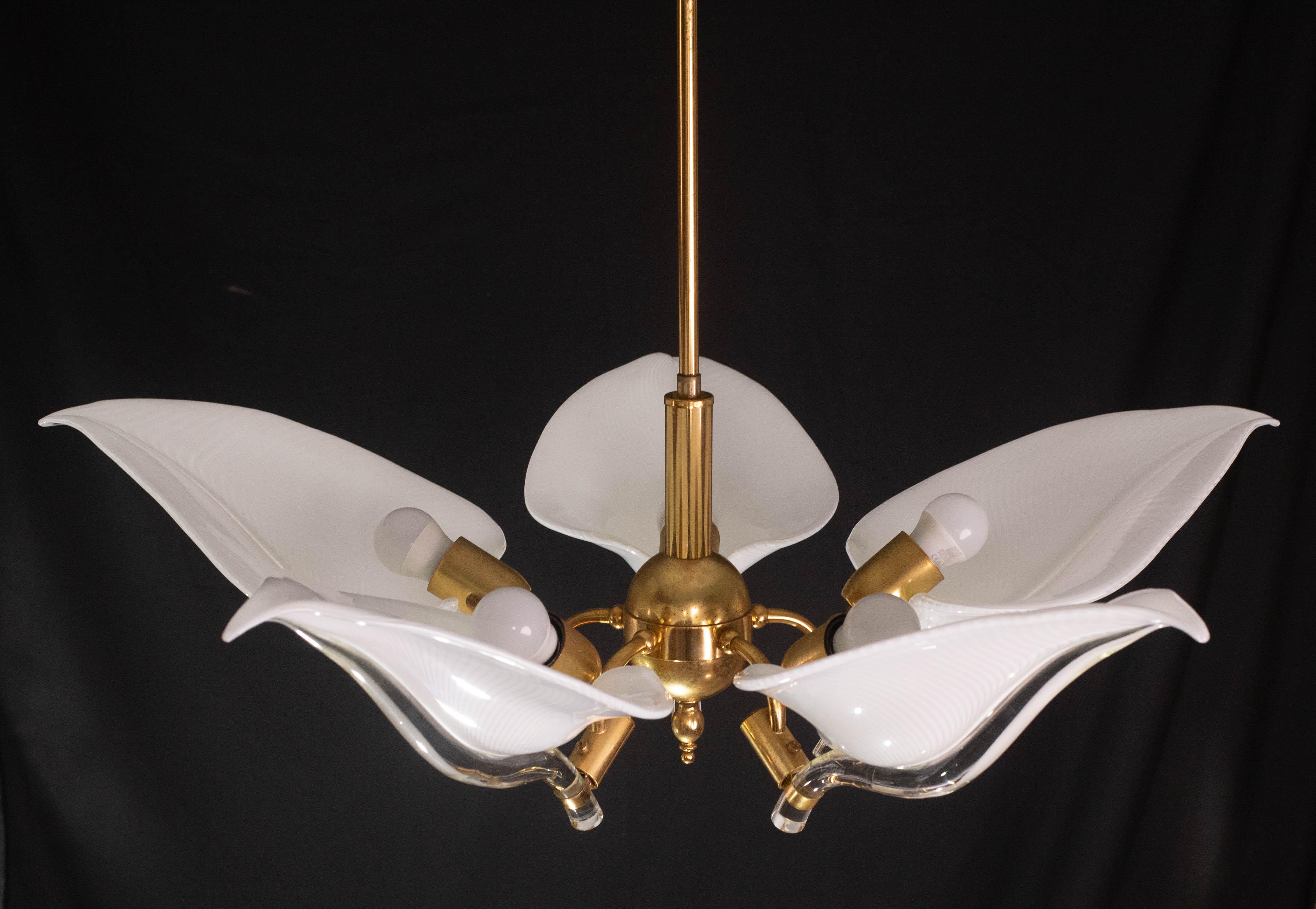 Eleganza del lampadario Franco Luce per Seguso, vetro di Murano, anni '70 in vendita 9