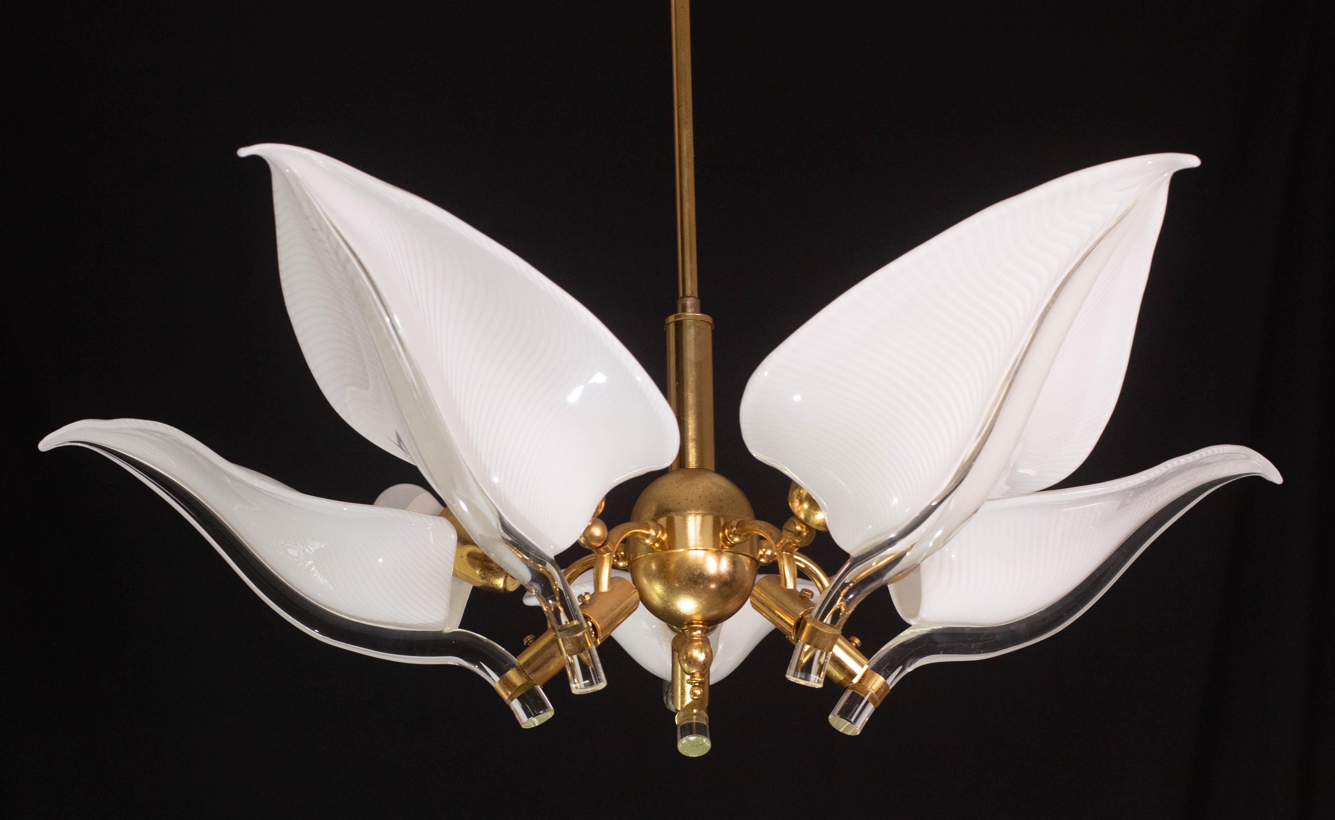 Eleganza del lampadario Franco Luce per Seguso, vetro di Murano, anni '70 in vendita 10