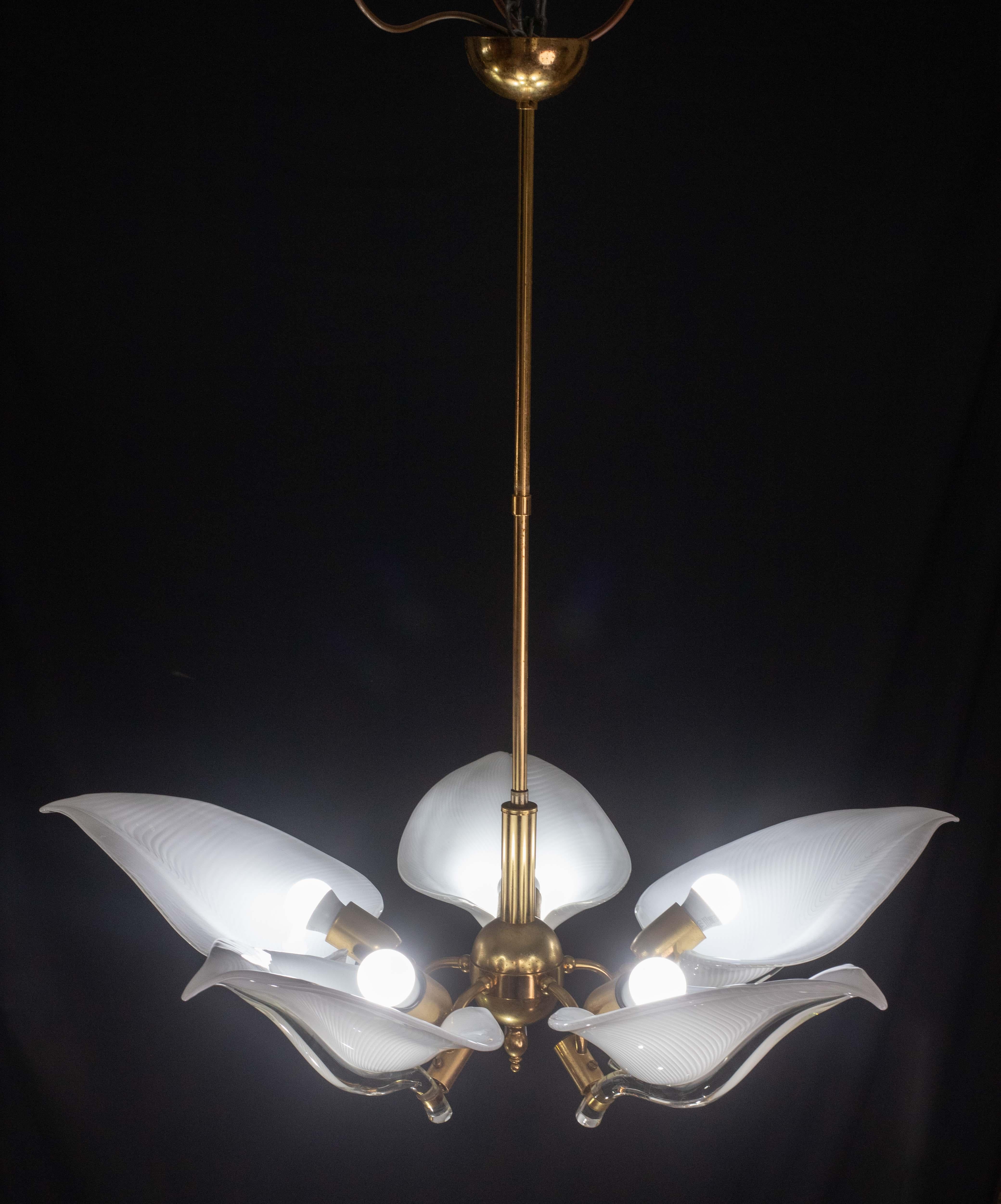 Eleganza del lampadario Franco Luce per Seguso, vetro di Murano, anni '70 in vendita 2