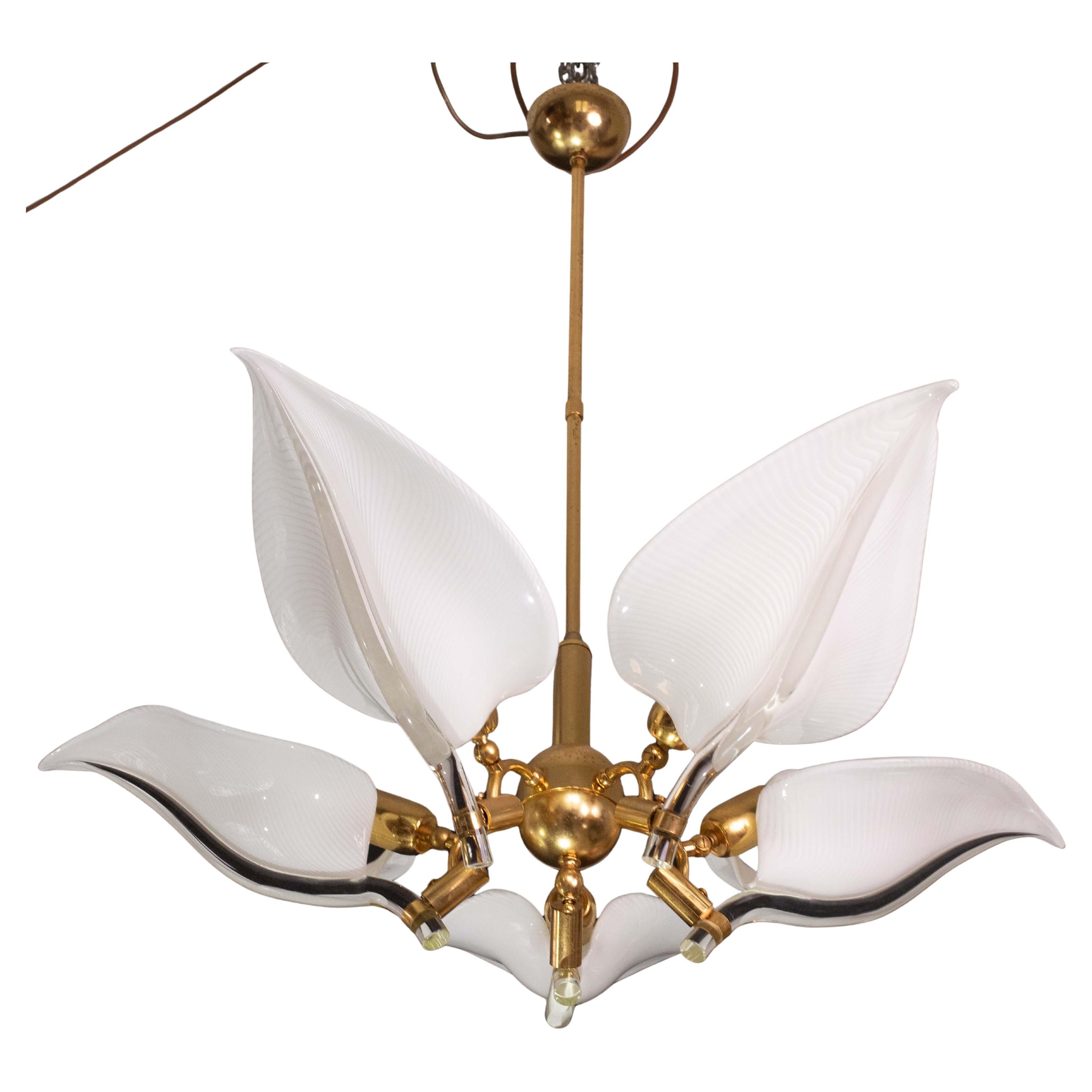 Elegant Chandelier Franco Luce for Seguso, Murano Glass, 1970s