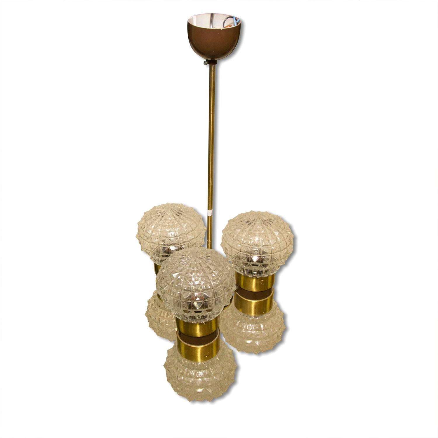 Eastern bloc Brutalist chandelier in the Shape of Dumbbells, 1970ś For Sale 3