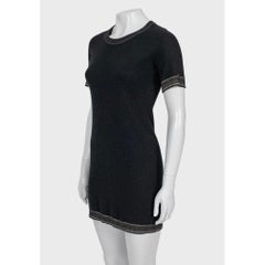 Elegantes Chanel Schwarzes Kaschmir-Minikleid - Größe FR44