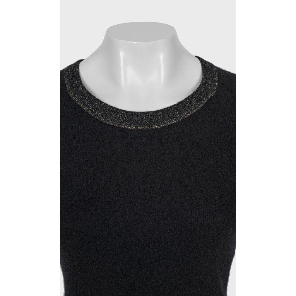 Elegantes Chanel Schwarzes Kaschmir-Minikleid - Größe FR44 im Zustand „Gut“ im Angebot in Krakow, PL