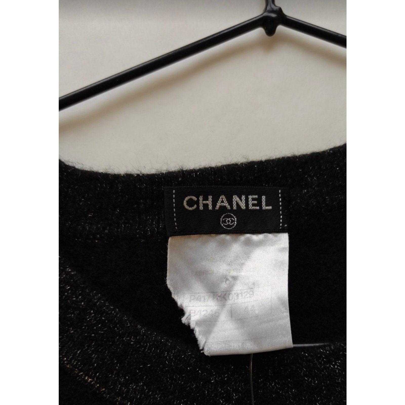 Elegantes Chanel Schwarzes Kaschmir-Minikleid - Größe FR44 Women's im Angebot