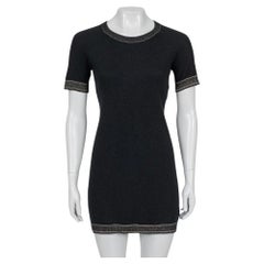 Elegante minivestido Chanel negro de cachemira - Talla FR44