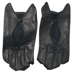 Elegante Chanel Schwarze Lederhandschuhe - Größe 8