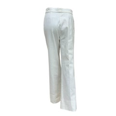 Pantaloni eleganti Chanel in cotone bianco - Taglia 38