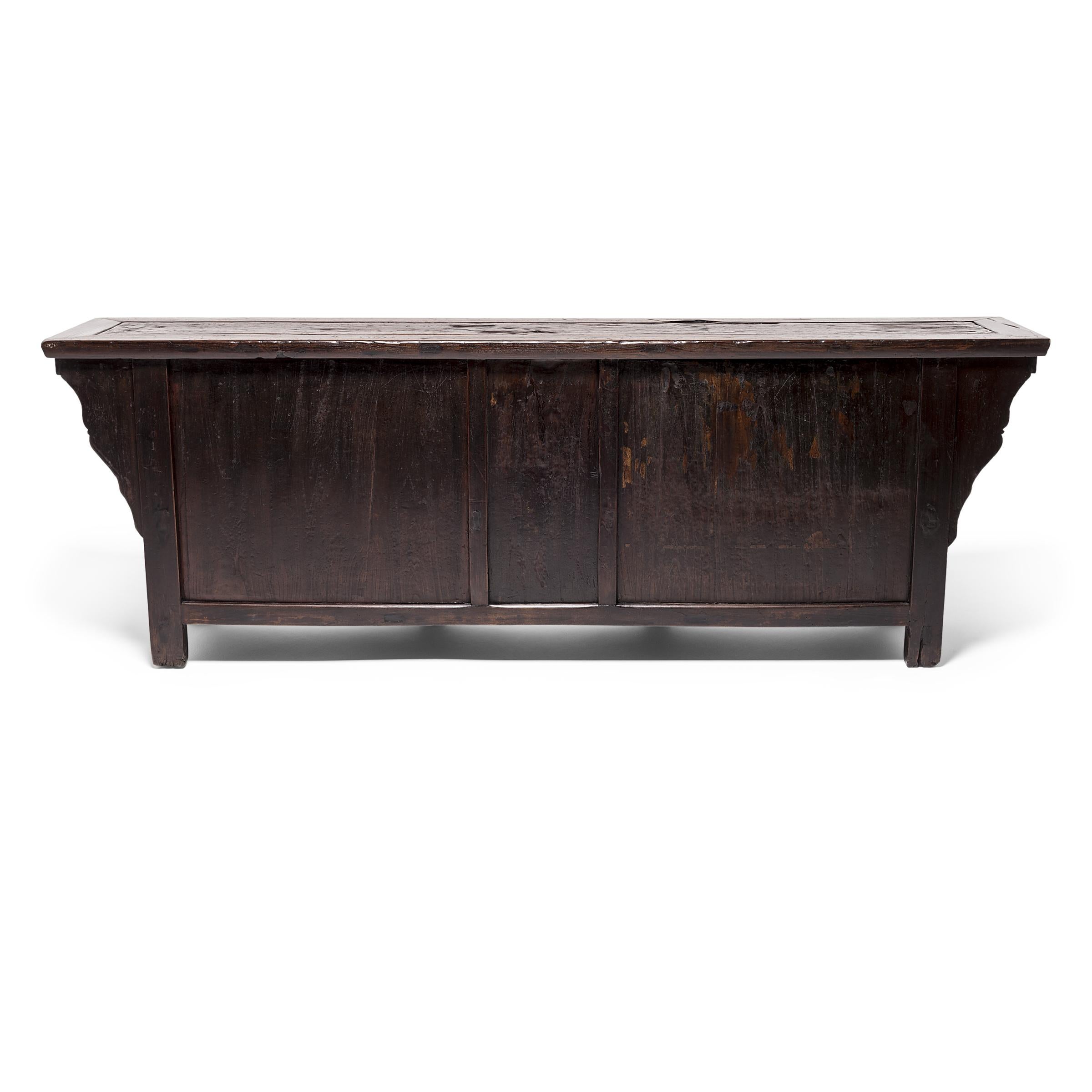 Carved Elegant Chinese Coffer Sideboard, c. 1850