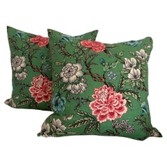 Elegant Chinoiserie Floral Pillows – 20x20, Duck Feather Fill