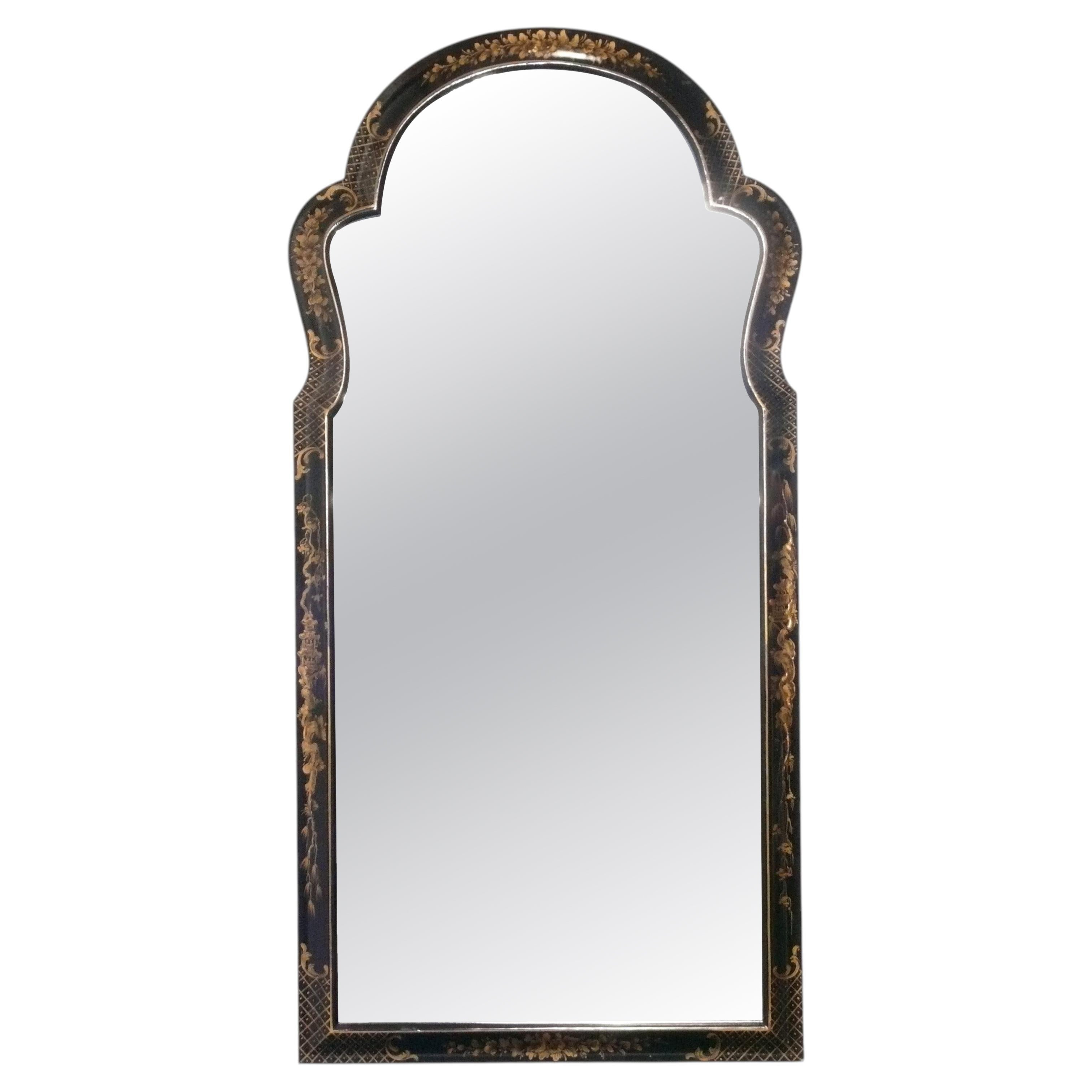 Eleganter Chinoiserie-Spiegel mit handgemalter Dekoration 51 "H x 26 "W