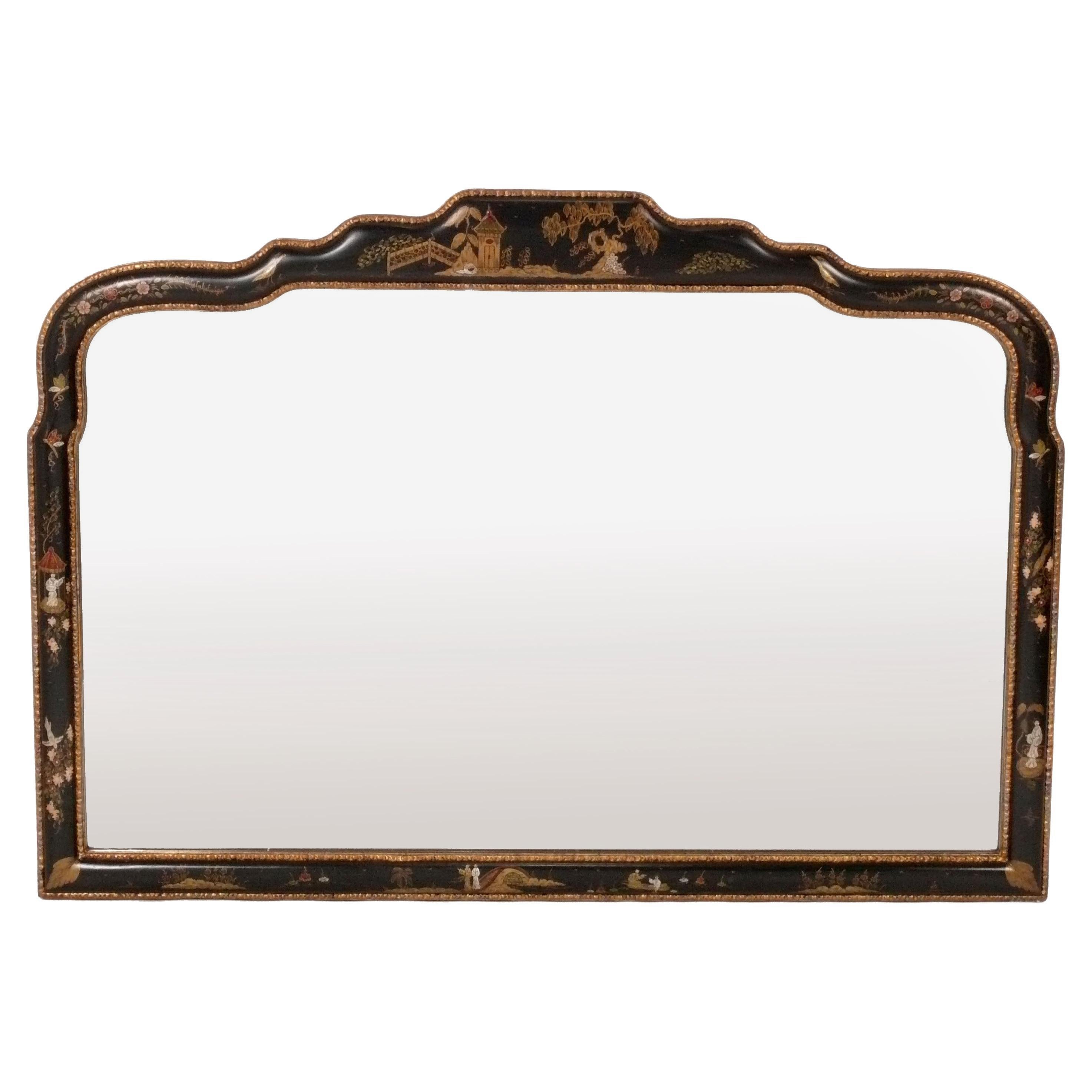 Elegante specchio Chinoiserie con decorazioni dipinte a mano