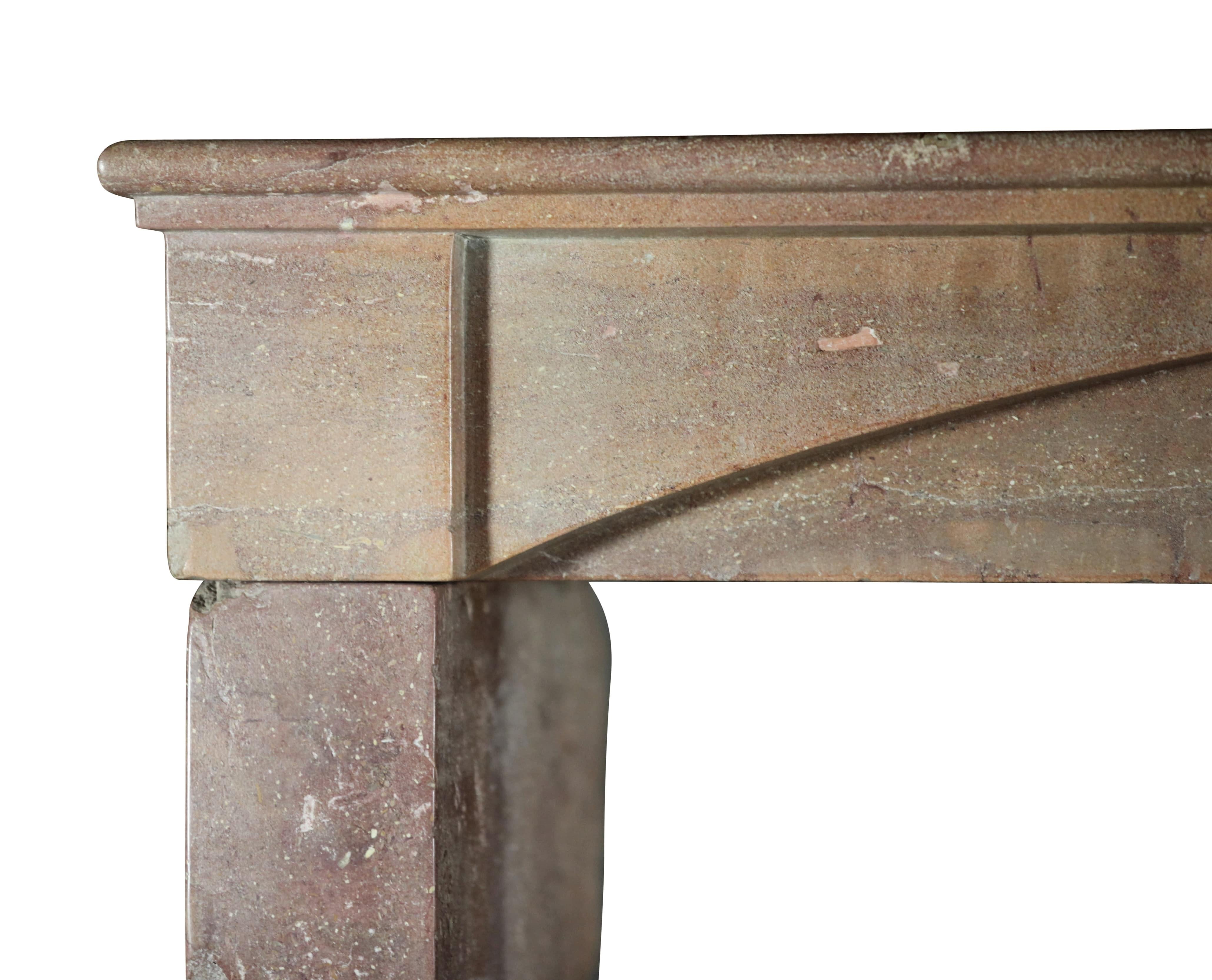 Elegante Chique Original Antiguo Entorno de Chimenea de Piedra Caliza Francesa siglo XIX en venta