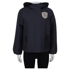 Eleganza di Christian Dior: giacca con cappuccio in cotone e seta nera Sz.46IT XL
