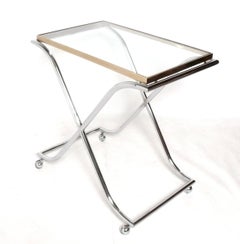 Elegant Chrome and Brass Plated Bar Cart Mid Century Modern Art Deco