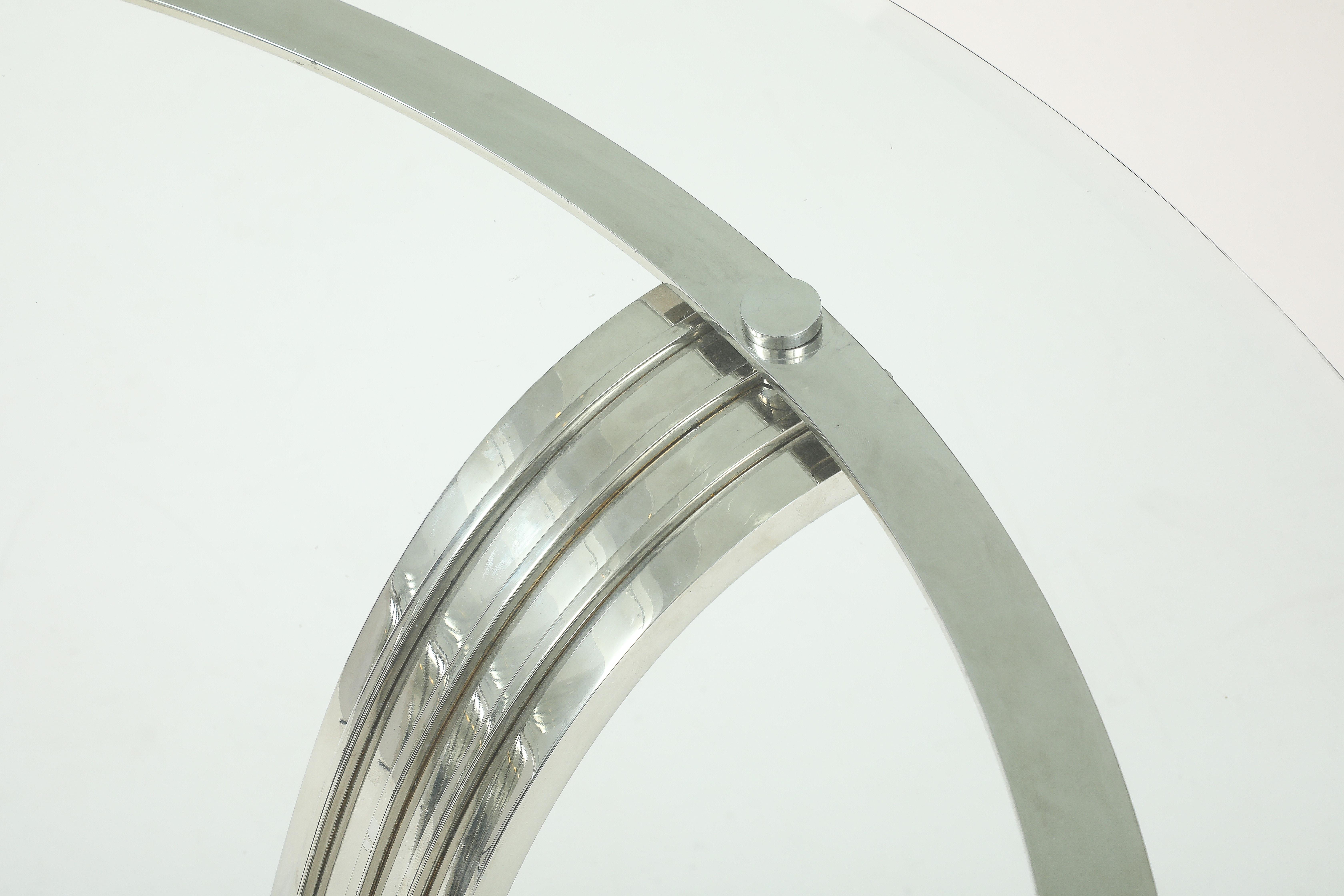 Elegant Chrome Tulip Table Possibly by Karl Springer. For Sale 2