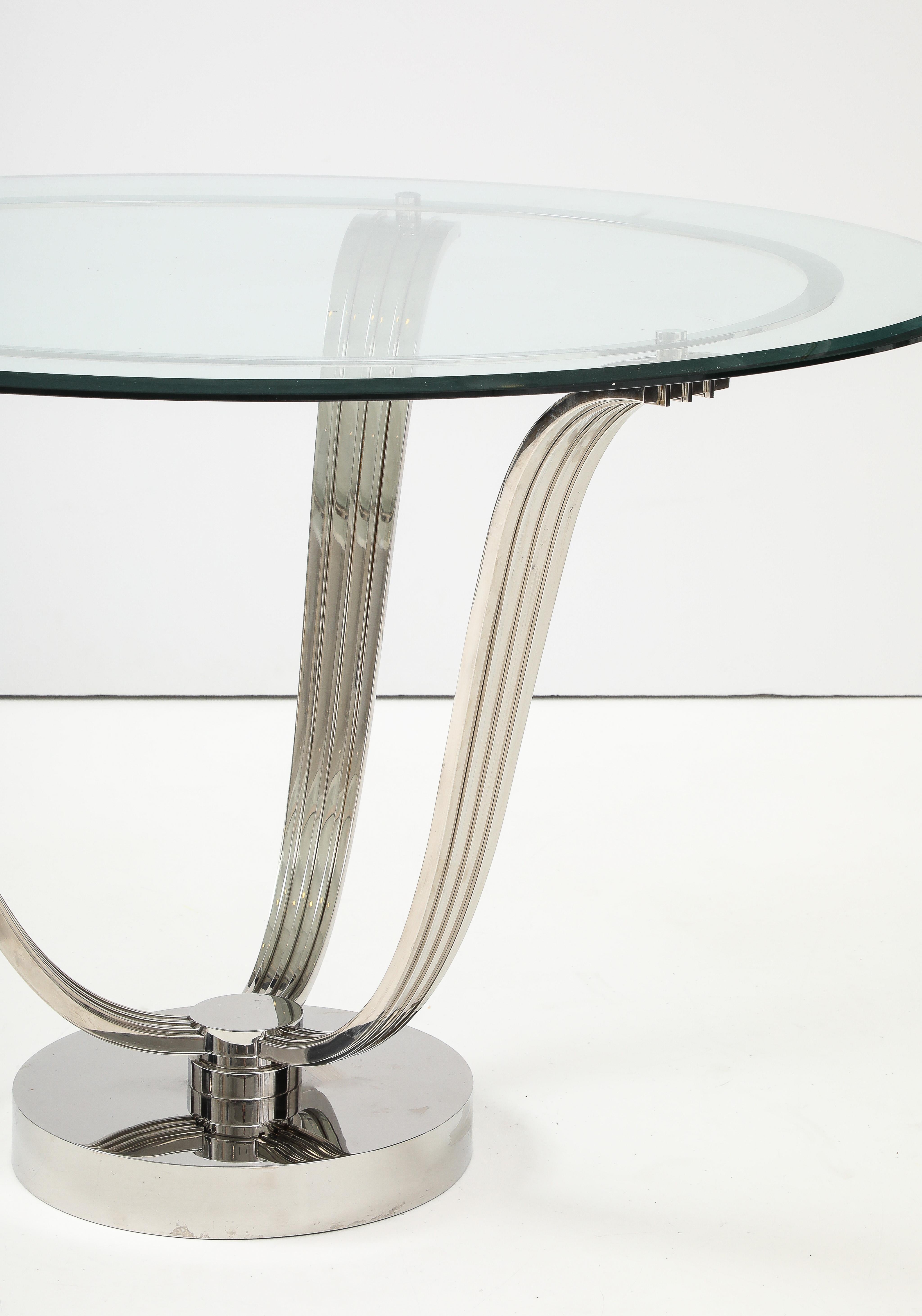 Elegant Chrome Tulip Table Possibly by Karl Springer. In Good Condition For Sale In New York, NY