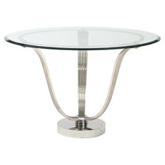Used Elegant Chrome Tulip Table Possibly by Karl Springer.