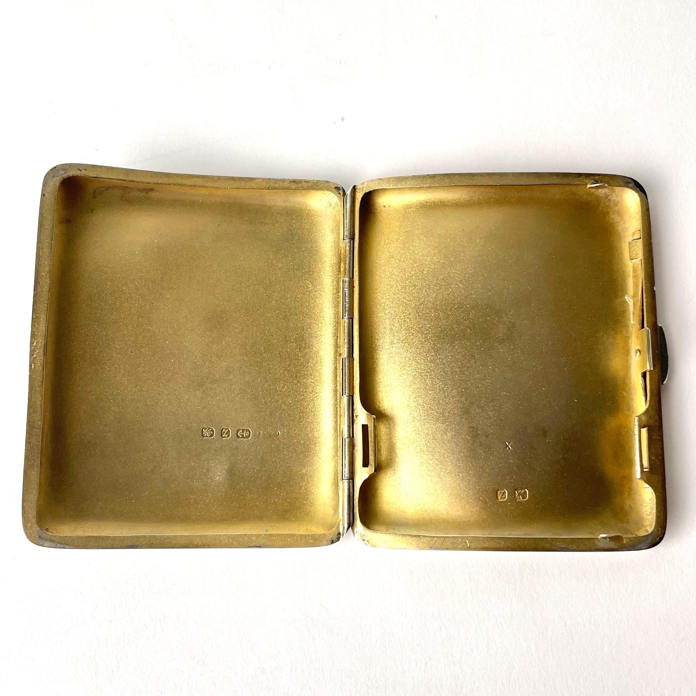 Elegant cigarette case in silver from Birmingham in 1899 For Sale 2