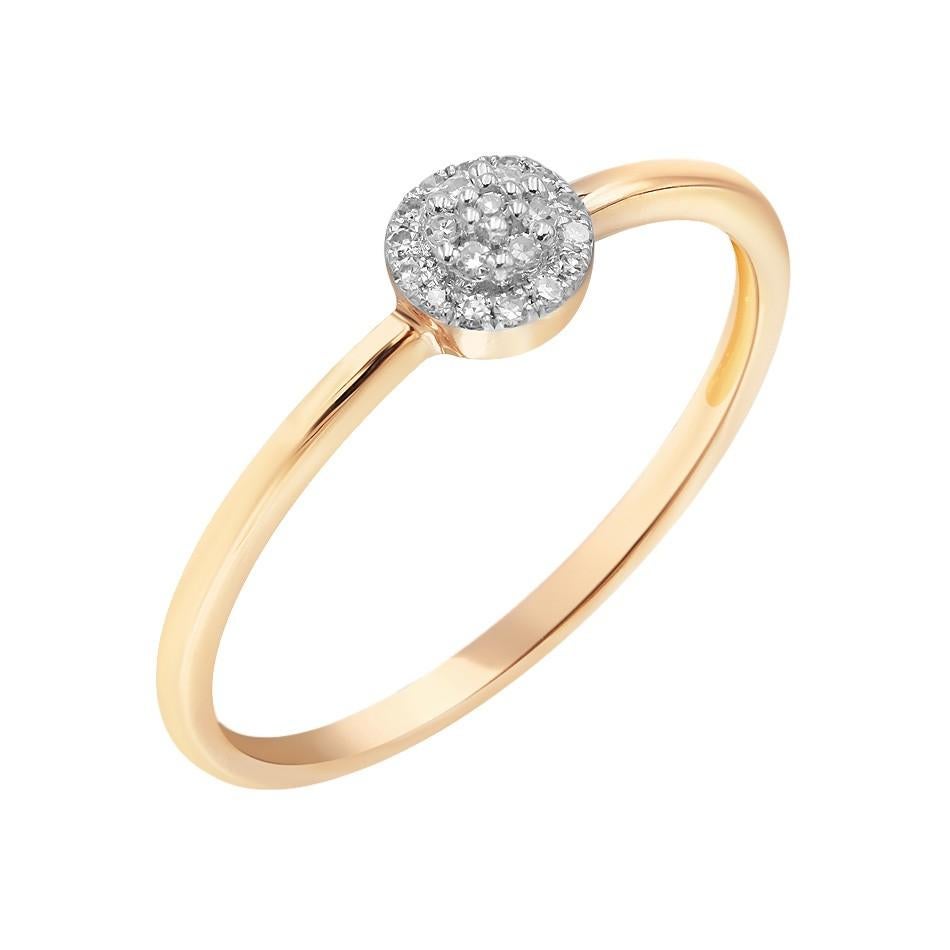 Round Cut Elegant Classic Combination Diamond Yellow Gold Every Day Ring For Sale