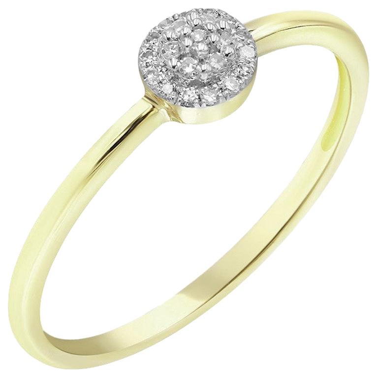 Elegant Classic Combination Diamond Yellow Gold Every Day Ring
