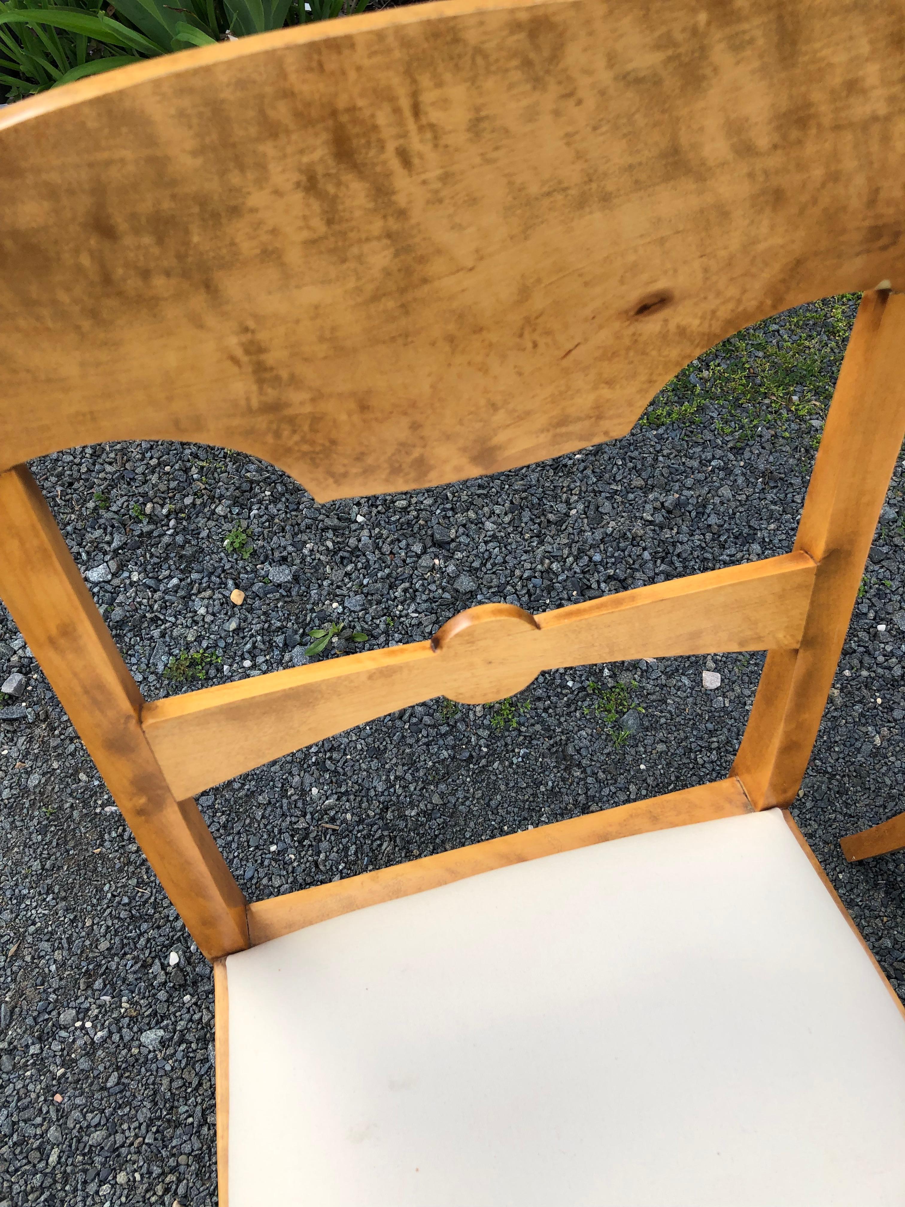 Elegant Classic Pair of Biedermeier Side Chairs For Sale 4