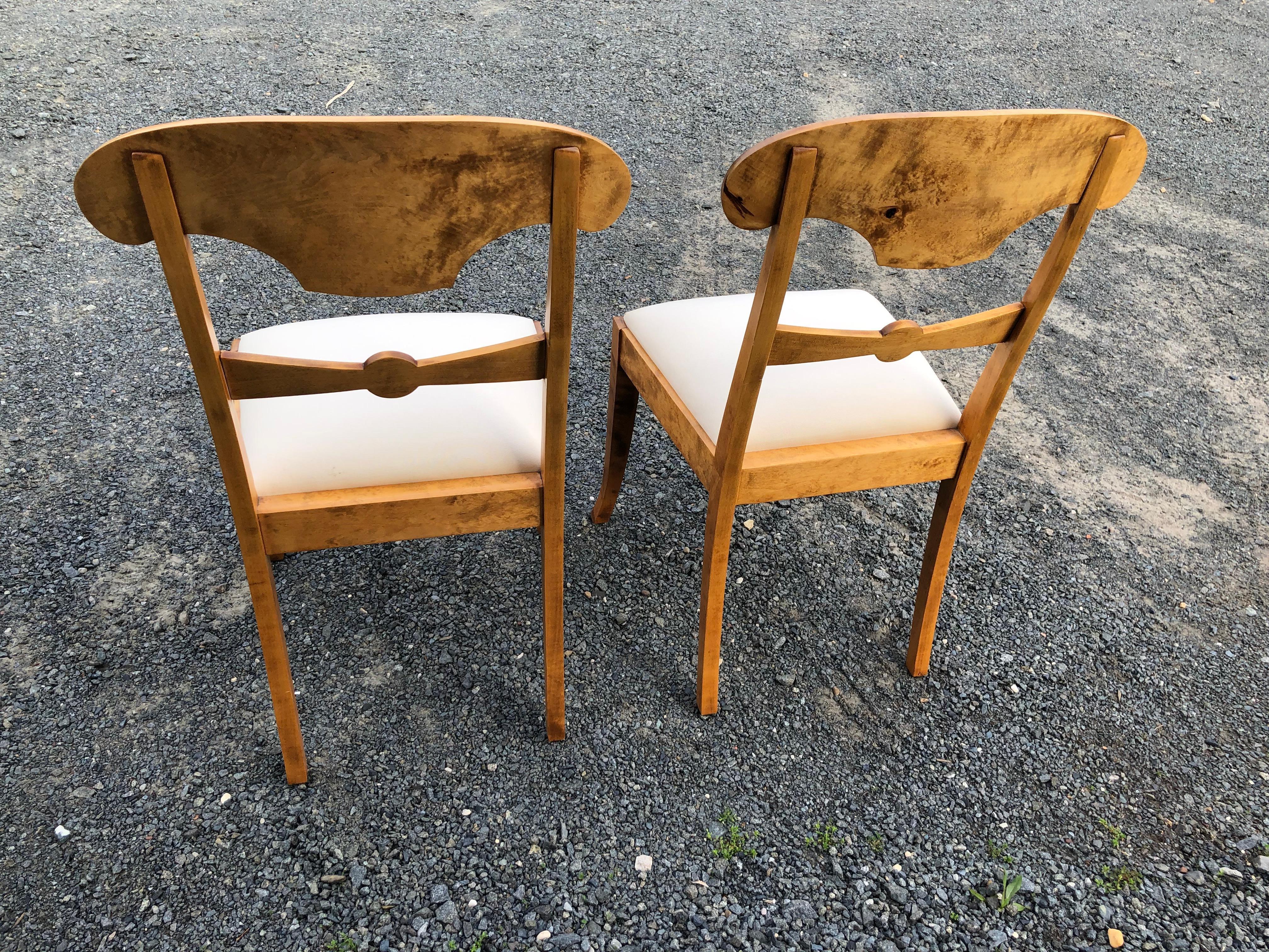 Elegant Classic Pair of Biedermeier Side Chairs For Sale 6