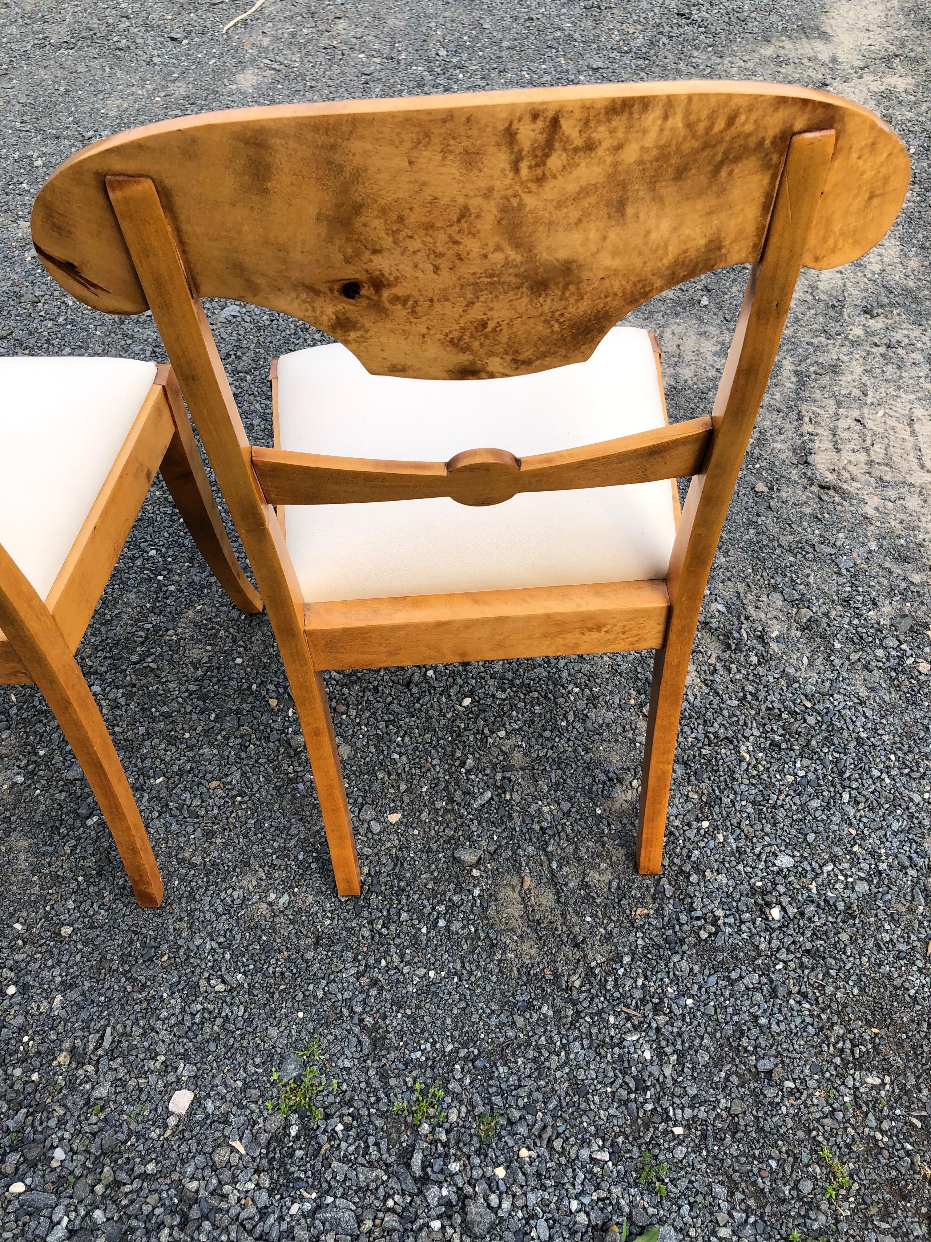 Austrian Elegant Classic Pair of Biedermeier Side Chairs For Sale
