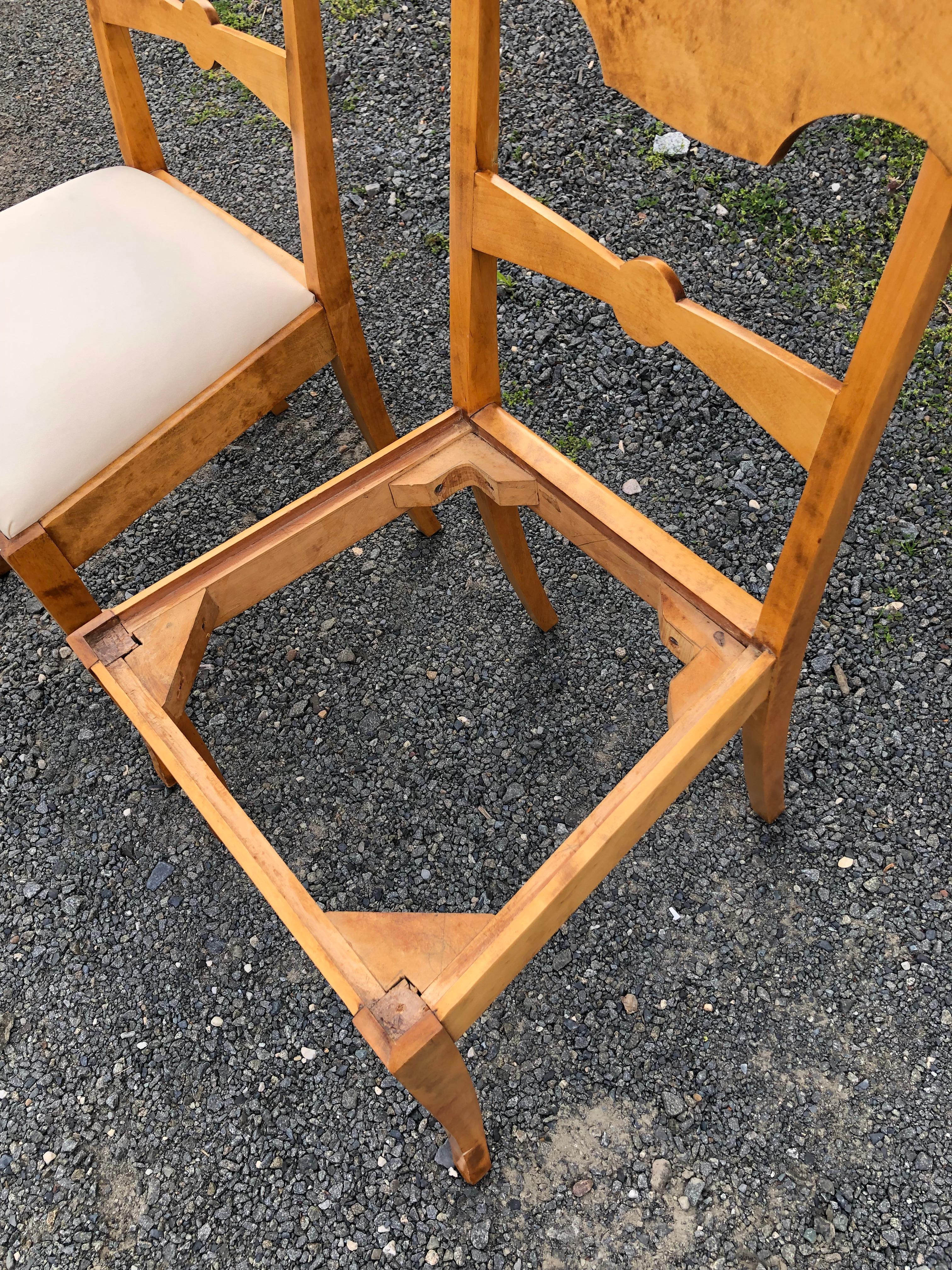 Upholstery Elegant Classic Pair of Biedermeier Side Chairs For Sale