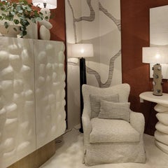 Elegant Classic Style Armchair Ft. Supportive High Back and Curved Winged Sides