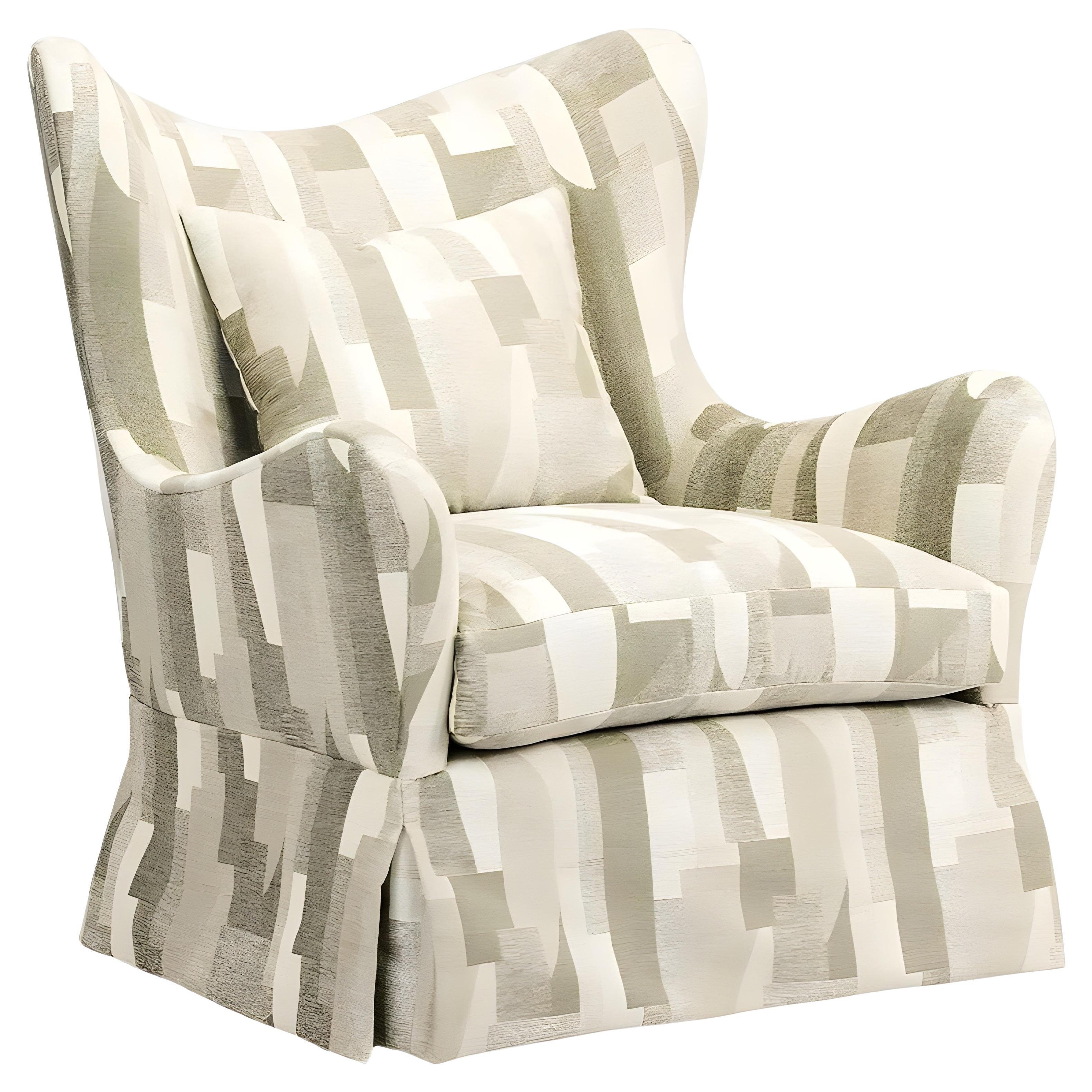 Elegante Sillón de Estilo Clásico Ft. Respaldo alto de apoyo y laterales curvados en forma de ala en venta