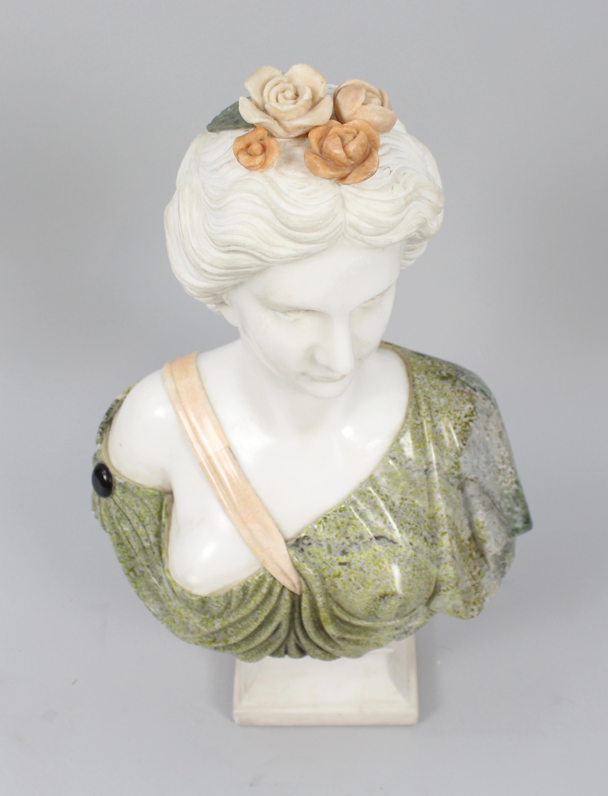 Elegant Classical Style Marble Bust of Lady For Sale 1