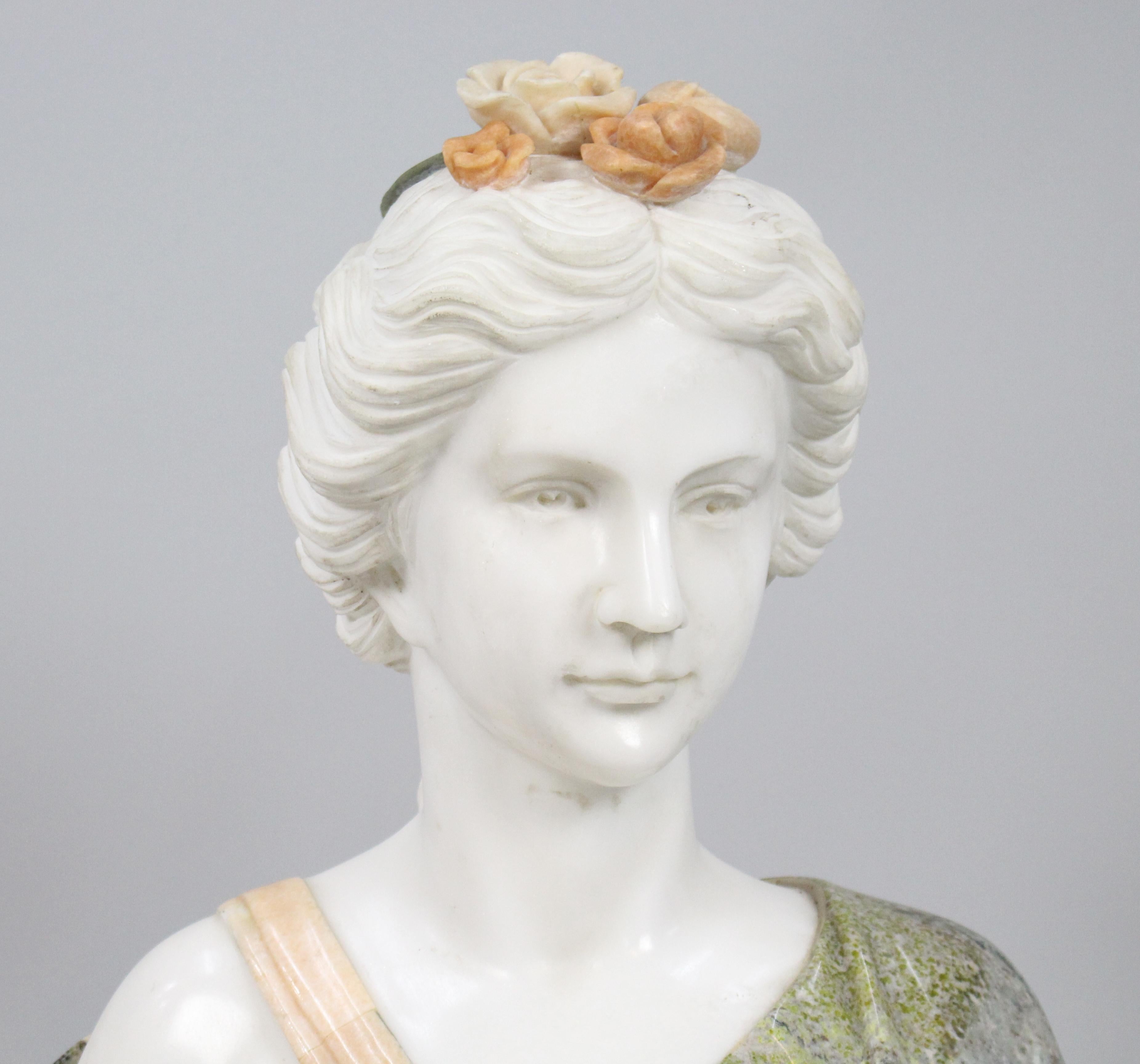 Elegant Classical Style Marble Bust of Lady For Sale 3