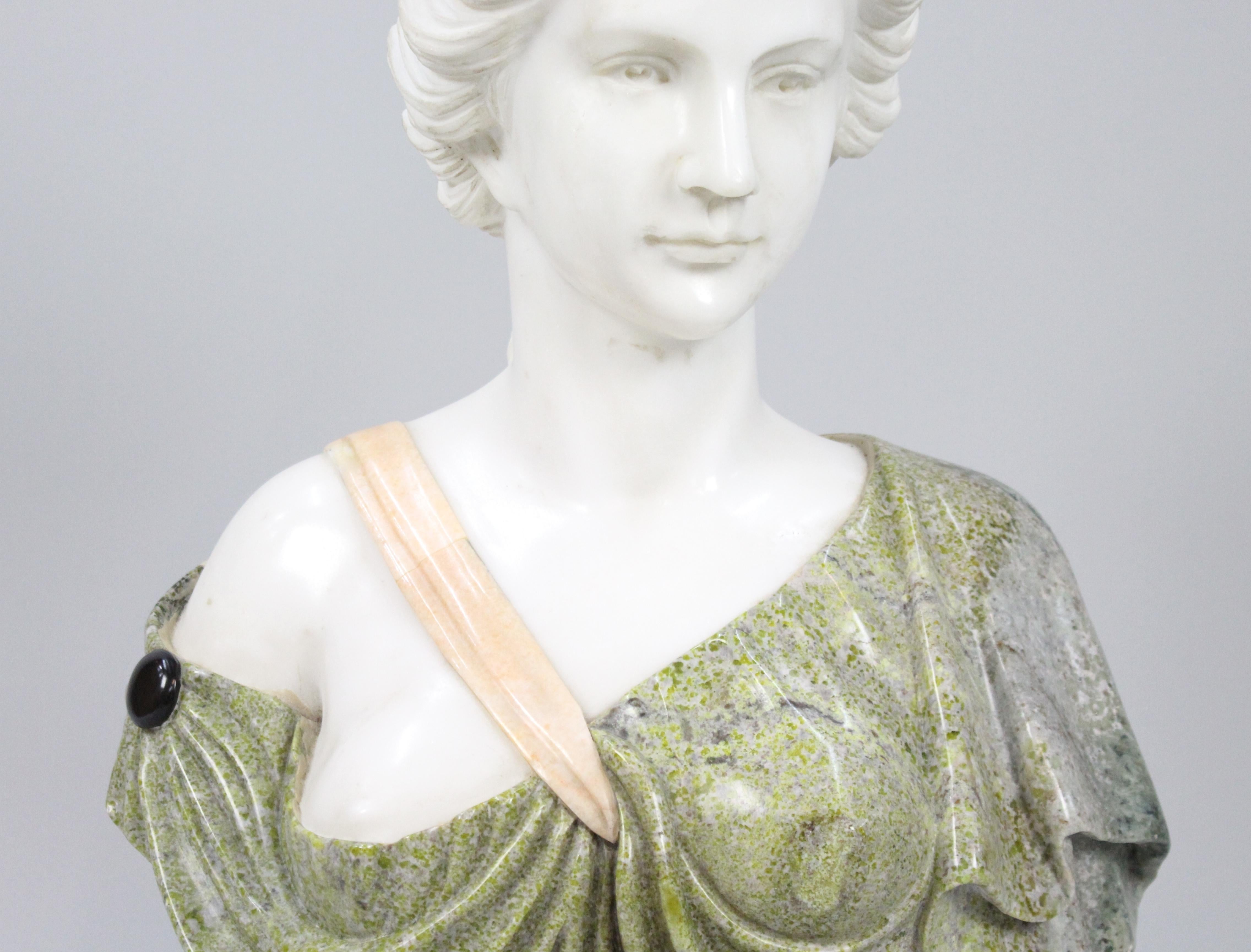 Elegant Classical Style Marble Bust of Lady For Sale 4