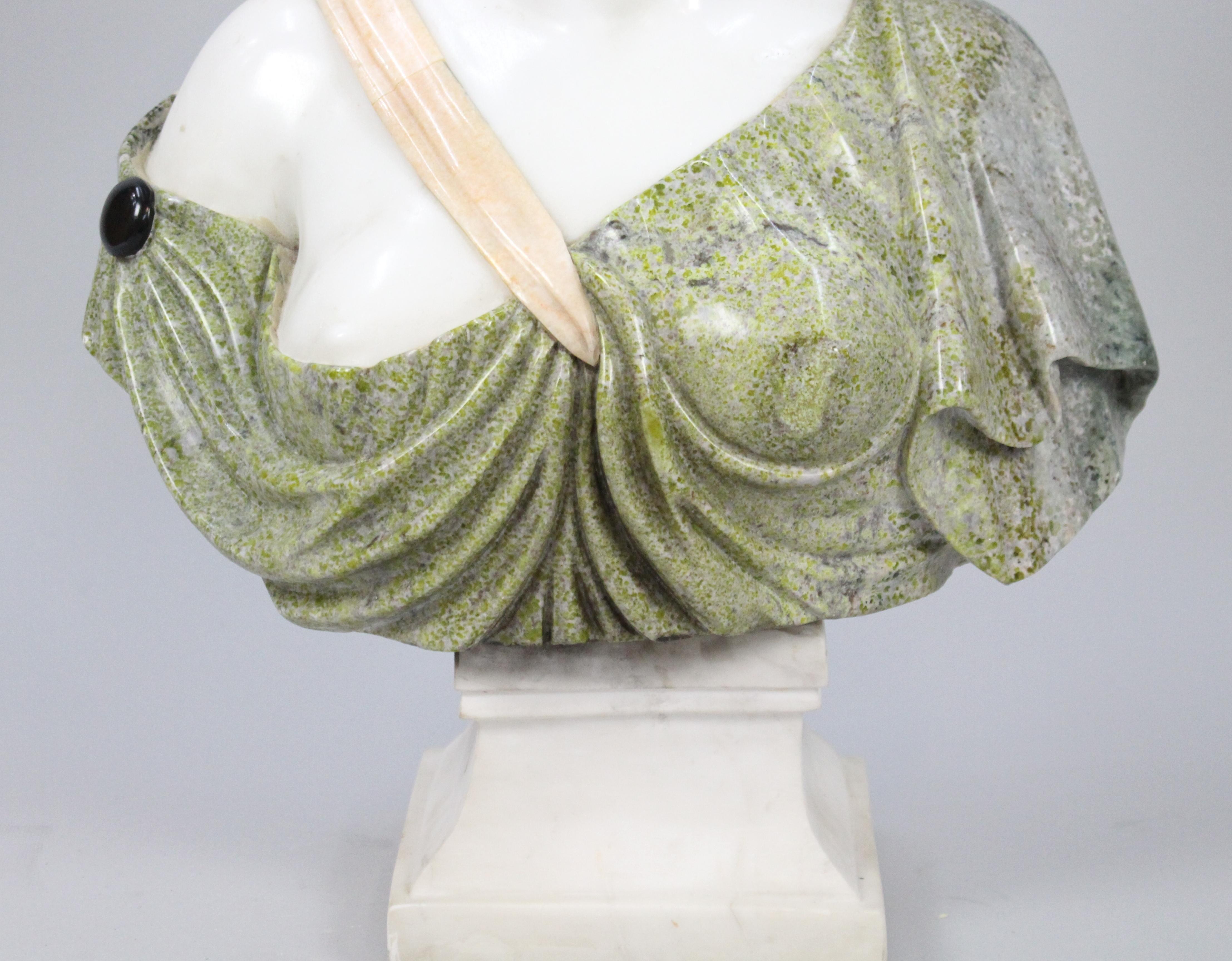 Elegant Classical Style Marble Bust of Lady For Sale 5