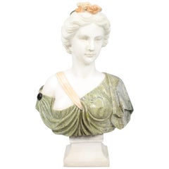 Elegant Classical Style Marble Bust of Lady