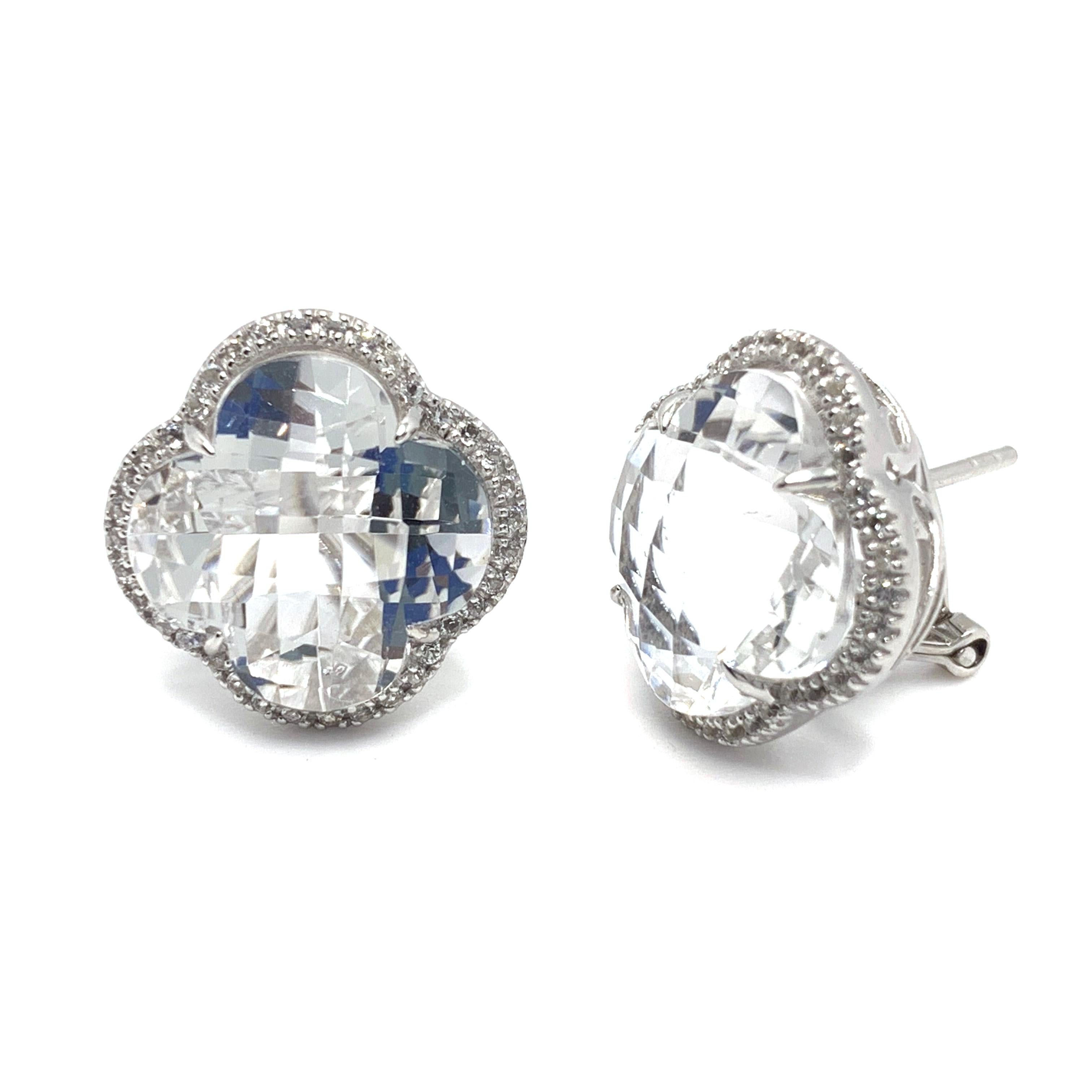 clear quartz stud earrings