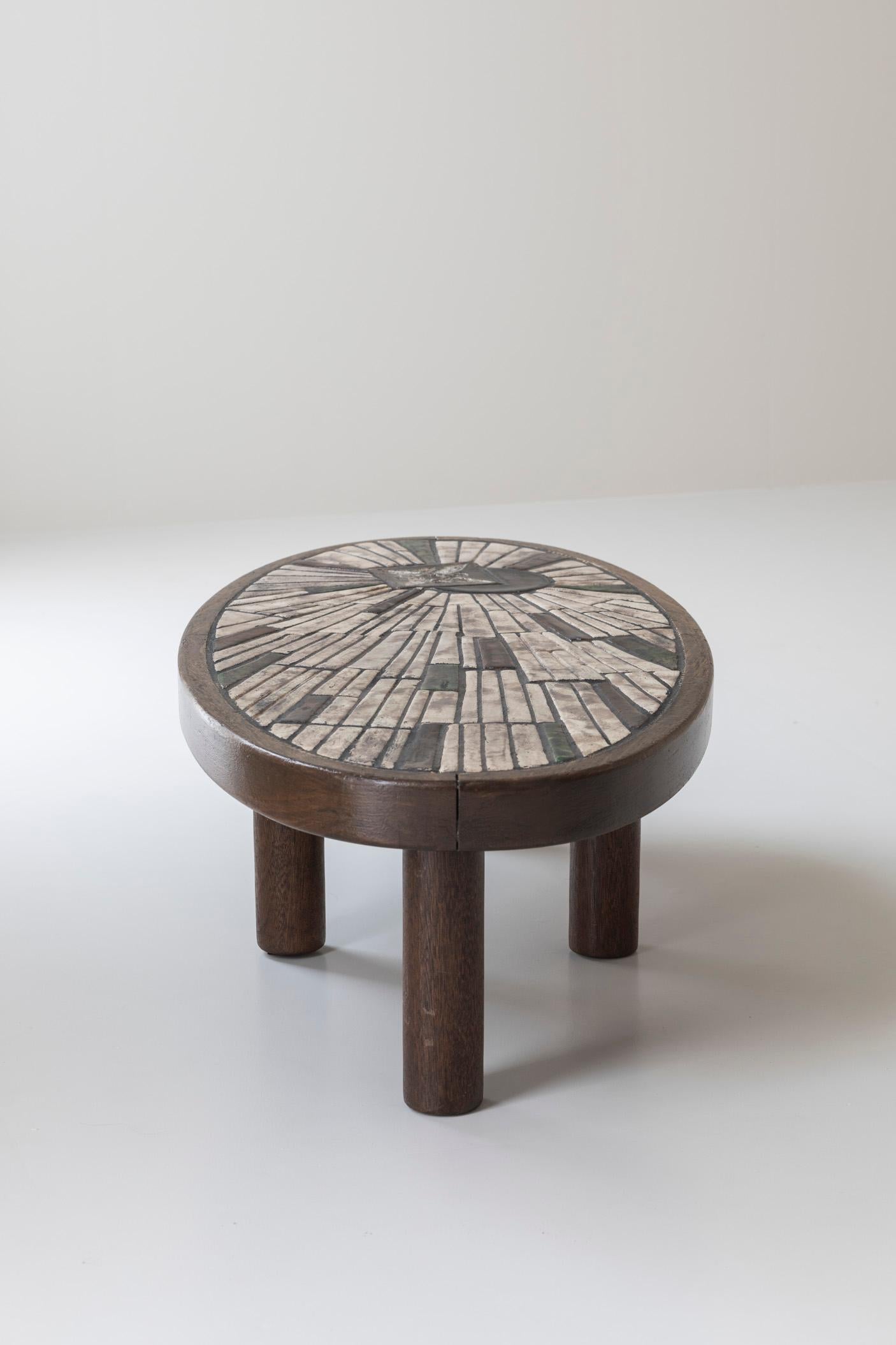 Elegant coffee table by Barrois for Vallauris, France 1960s. 5