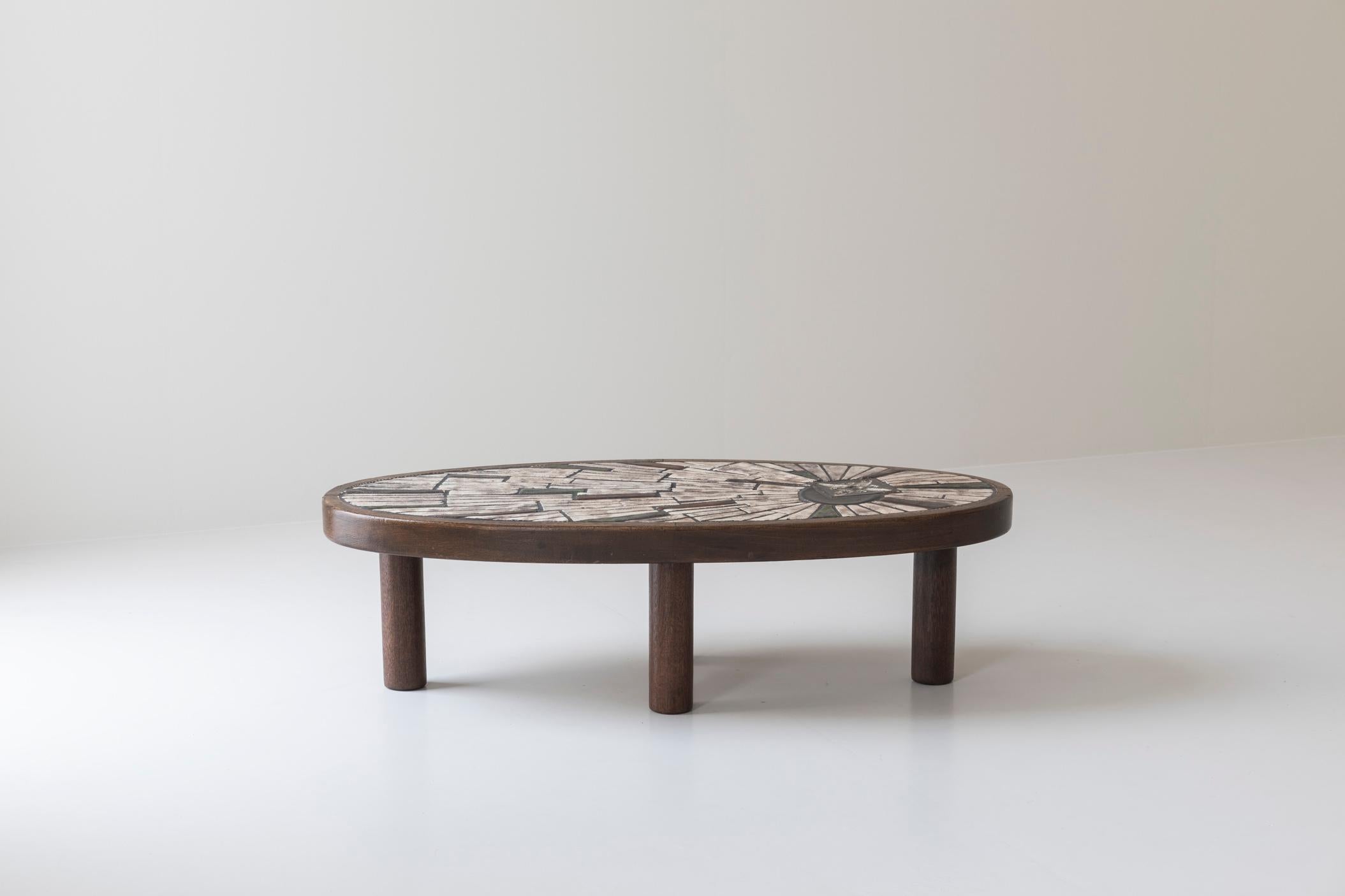 Elegant coffee table by Barrois for Vallauris, France 1960s. 6