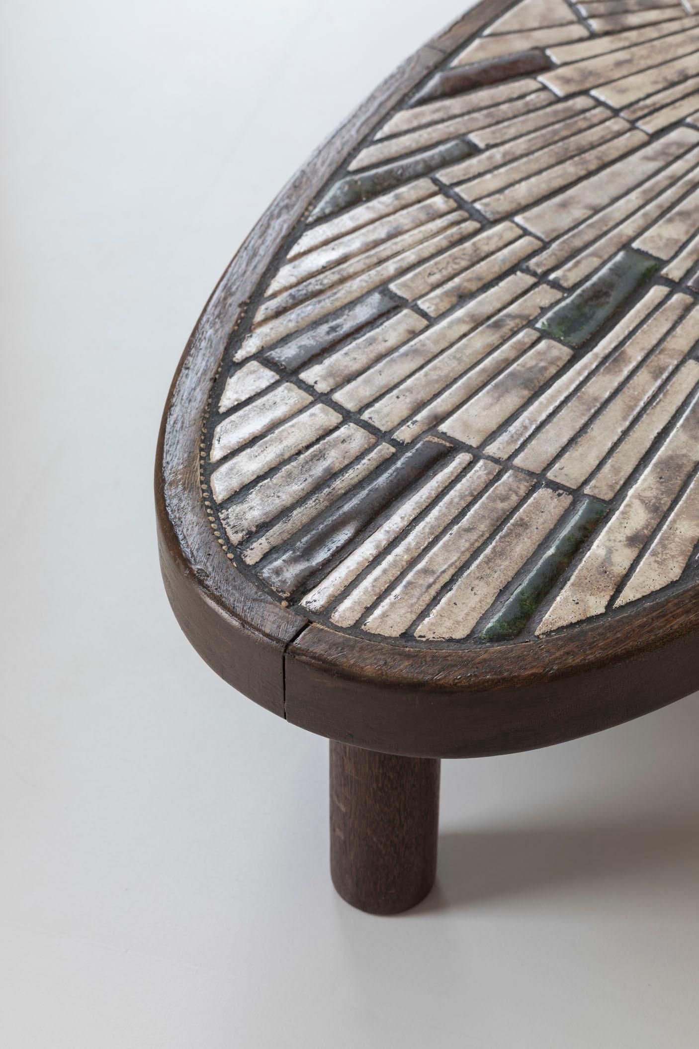 Elegant coffee table by Barrois for Vallauris, France 1960s. 7