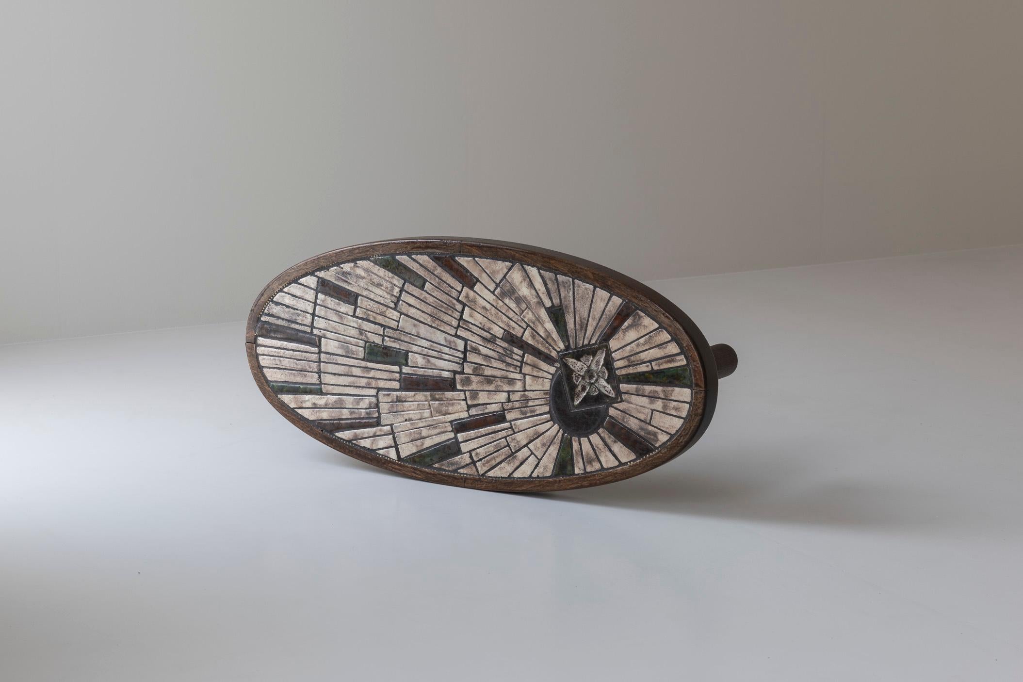 Elegant coffee table by Barrois for Vallauris, France 1960s. 8