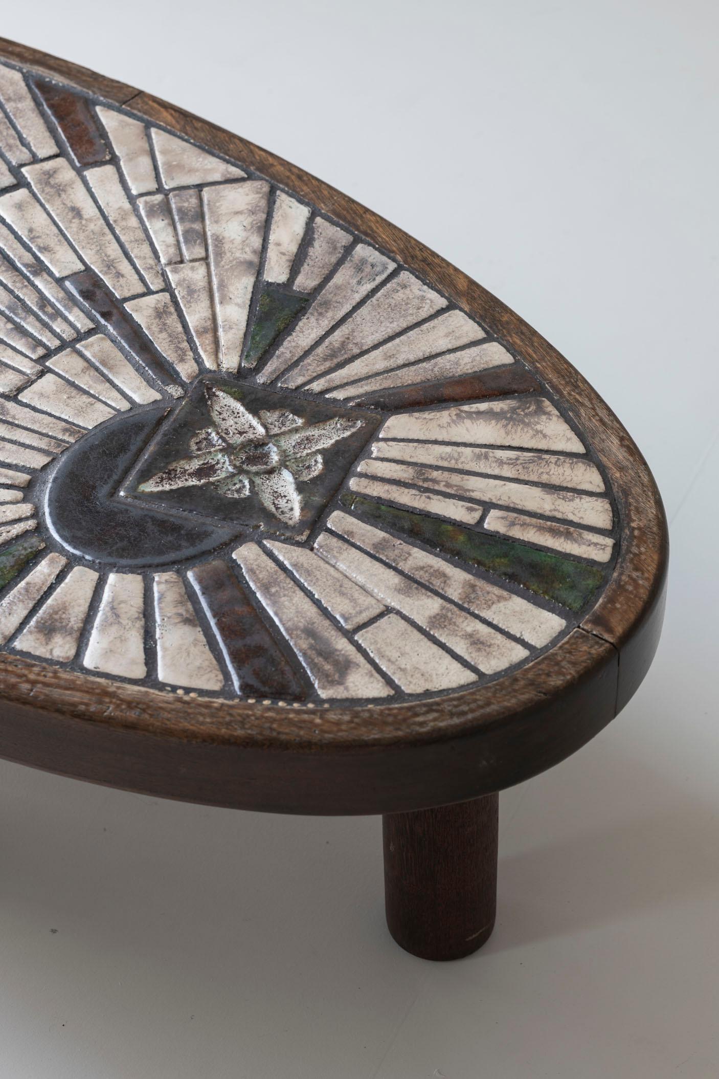 Elegant coffee table by Barrois for Vallauris, France 1960s. In Good Condition In Antwerp, BE