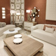 Elegant Coffee Table Crafted from Oak Wood with Lacquered Spheres By José Castro