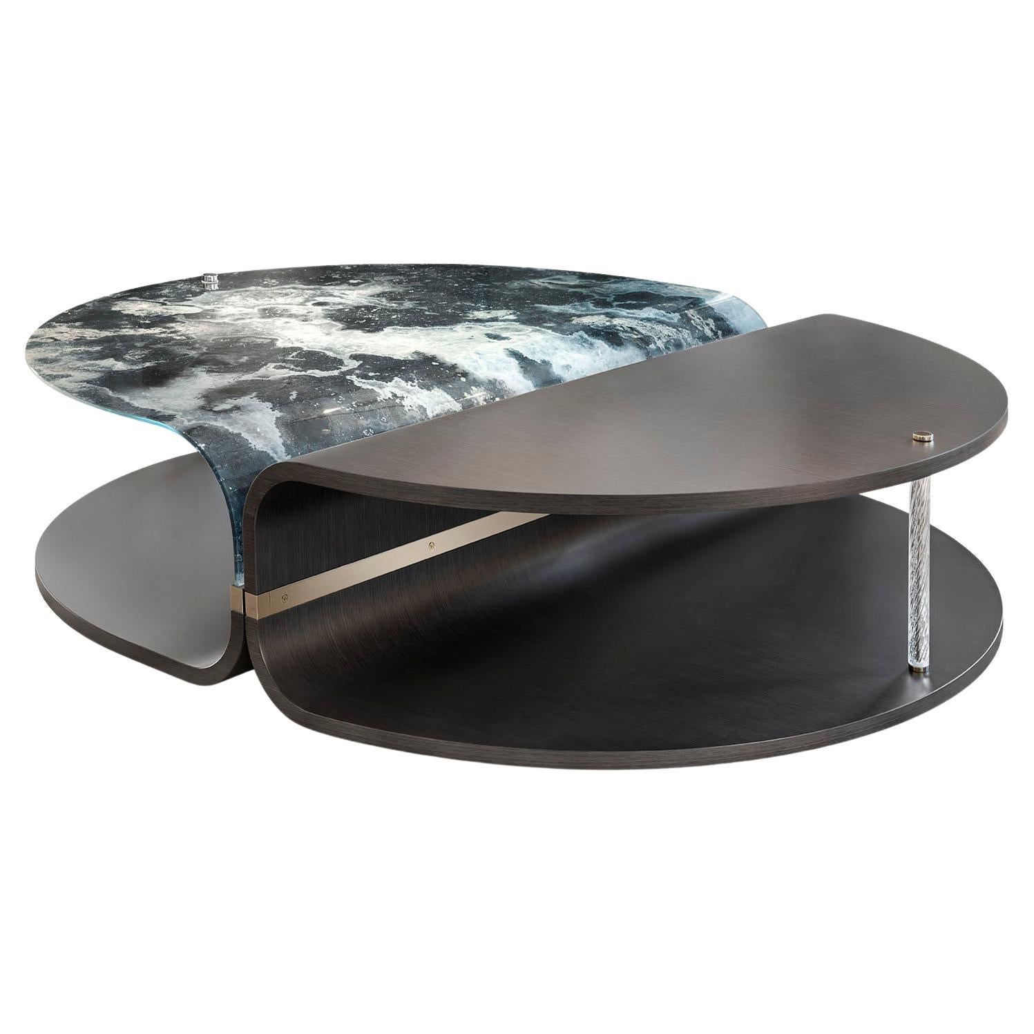 Curved Glass Coffee Table by Thomasville For Sale at 1stDibs