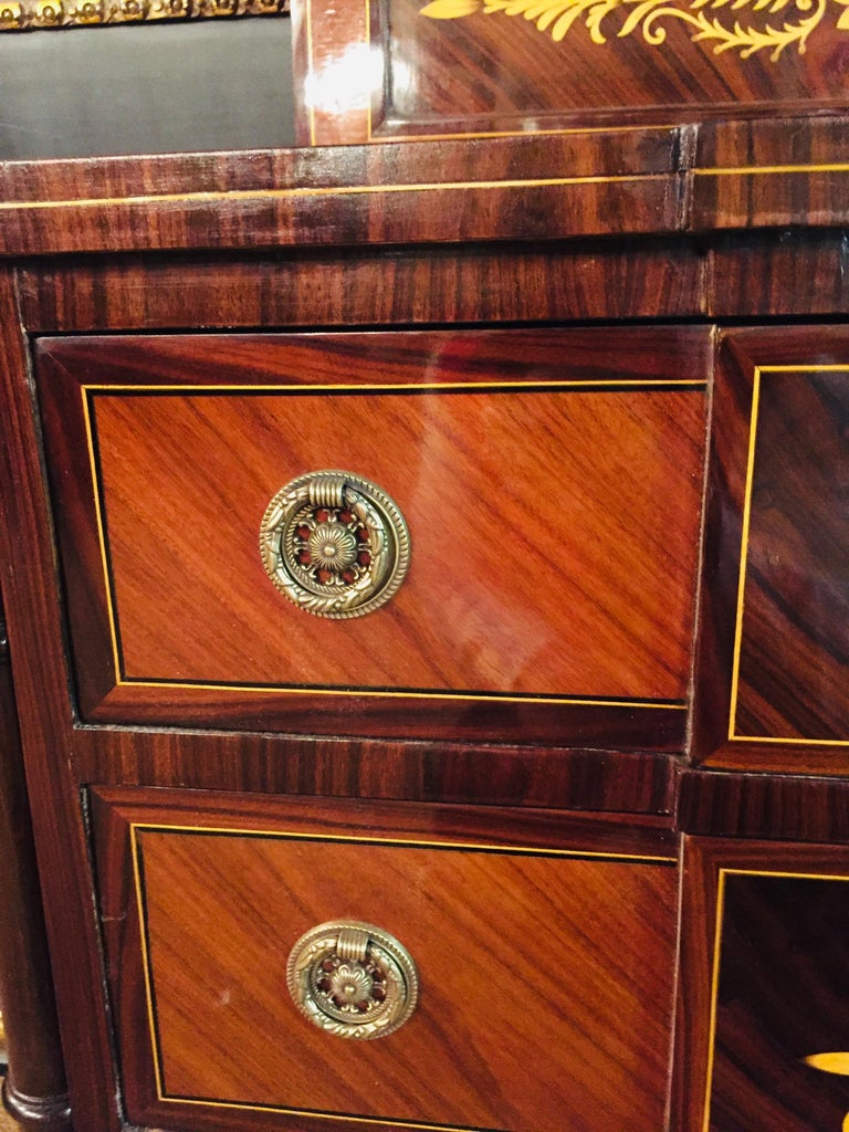 Elegant Commode with Mirror antique Biedermeier Style with Inlays ...